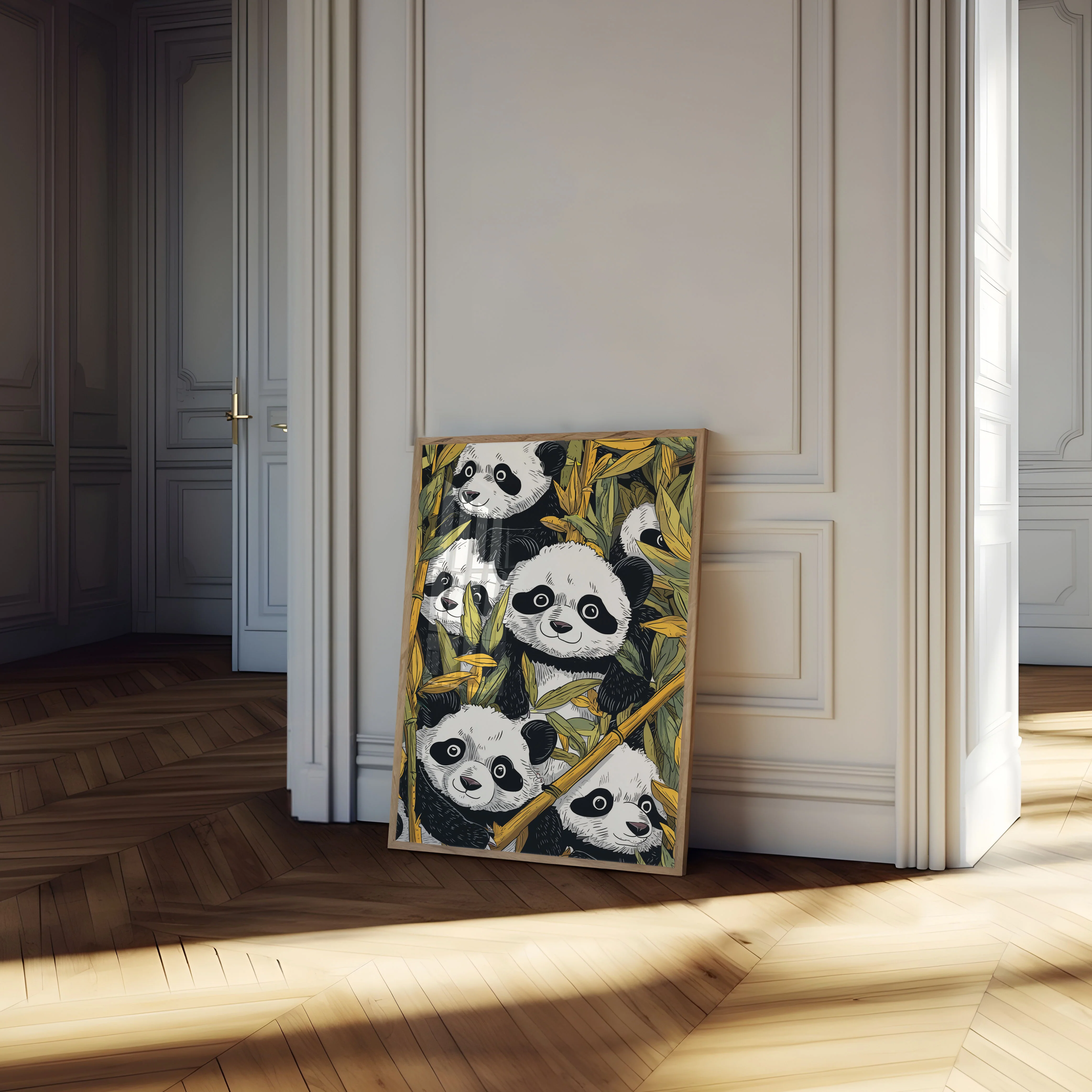 Playful Panda Bamboo Forest Poster - Image 4