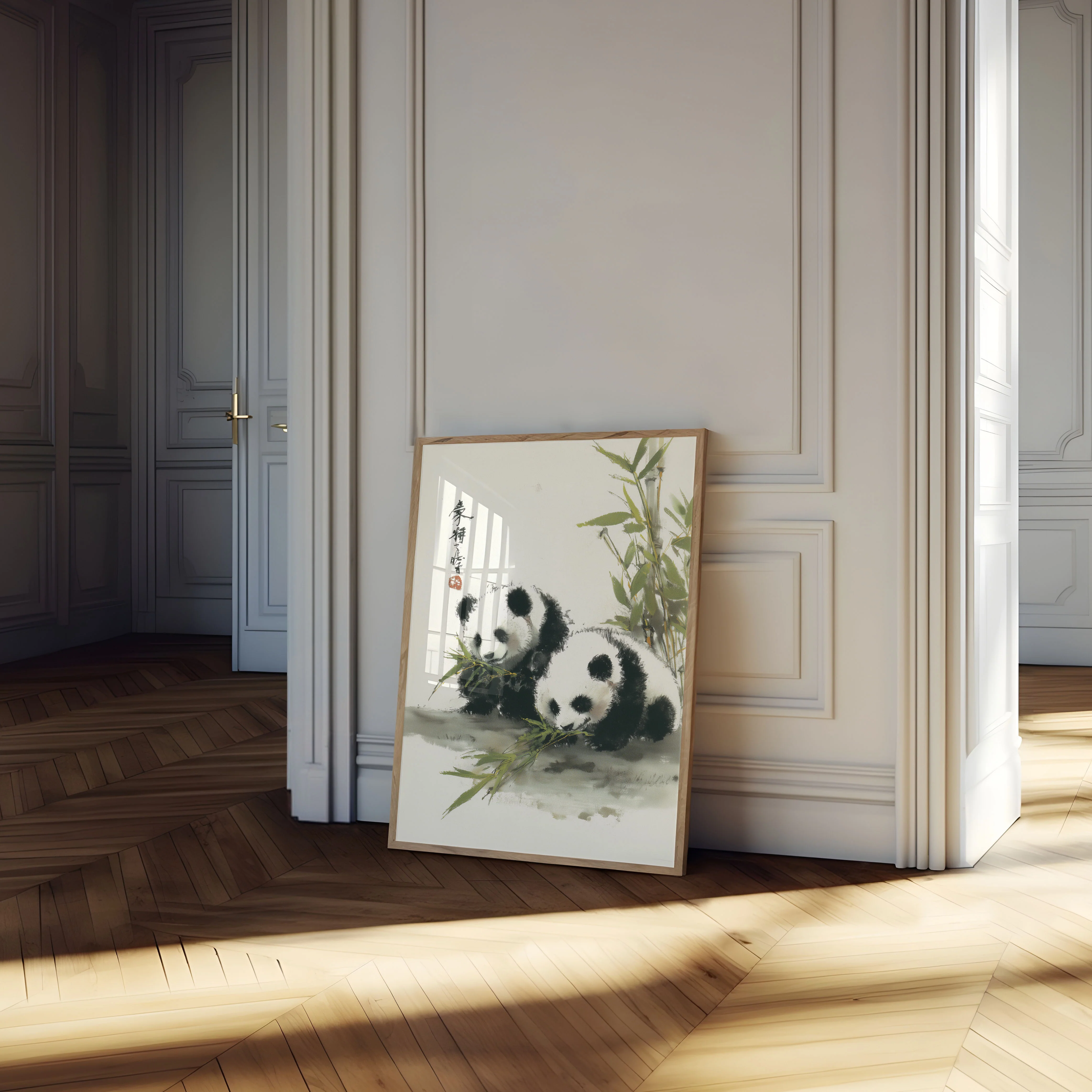 Playful Pandas Bamboo Poster - Image 4