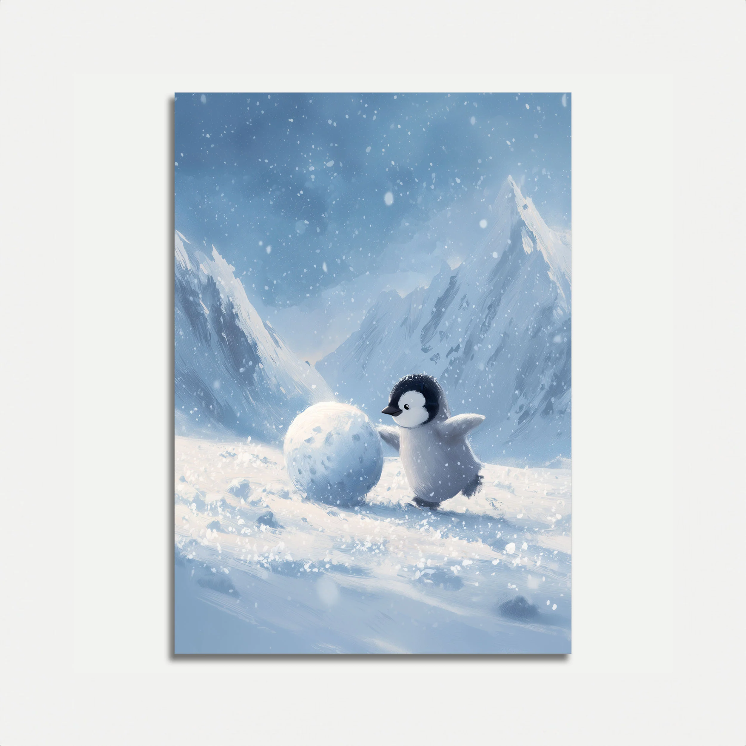 Playful Penguin Snow Day Poster