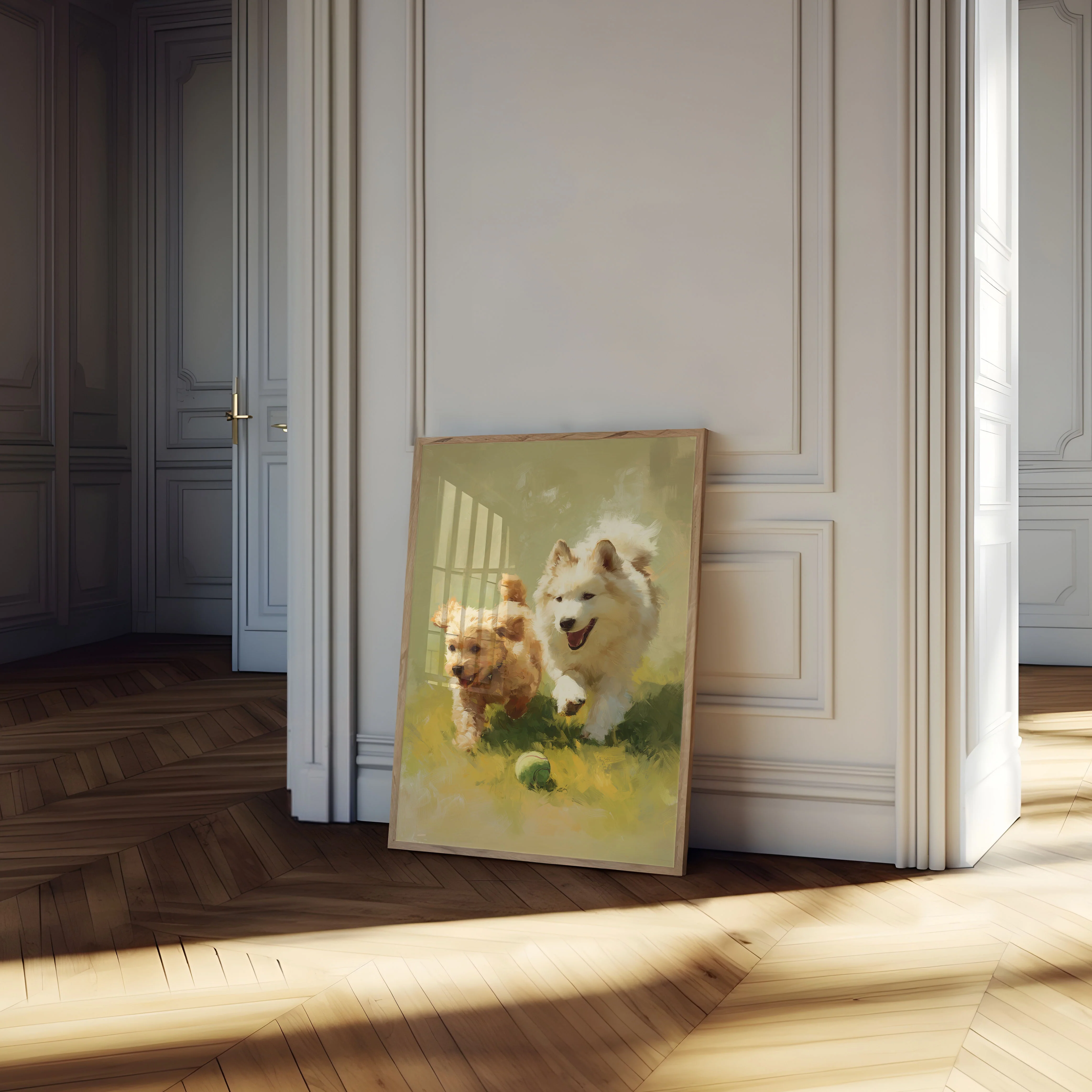 Playful Puppies Running Poster - Image 4