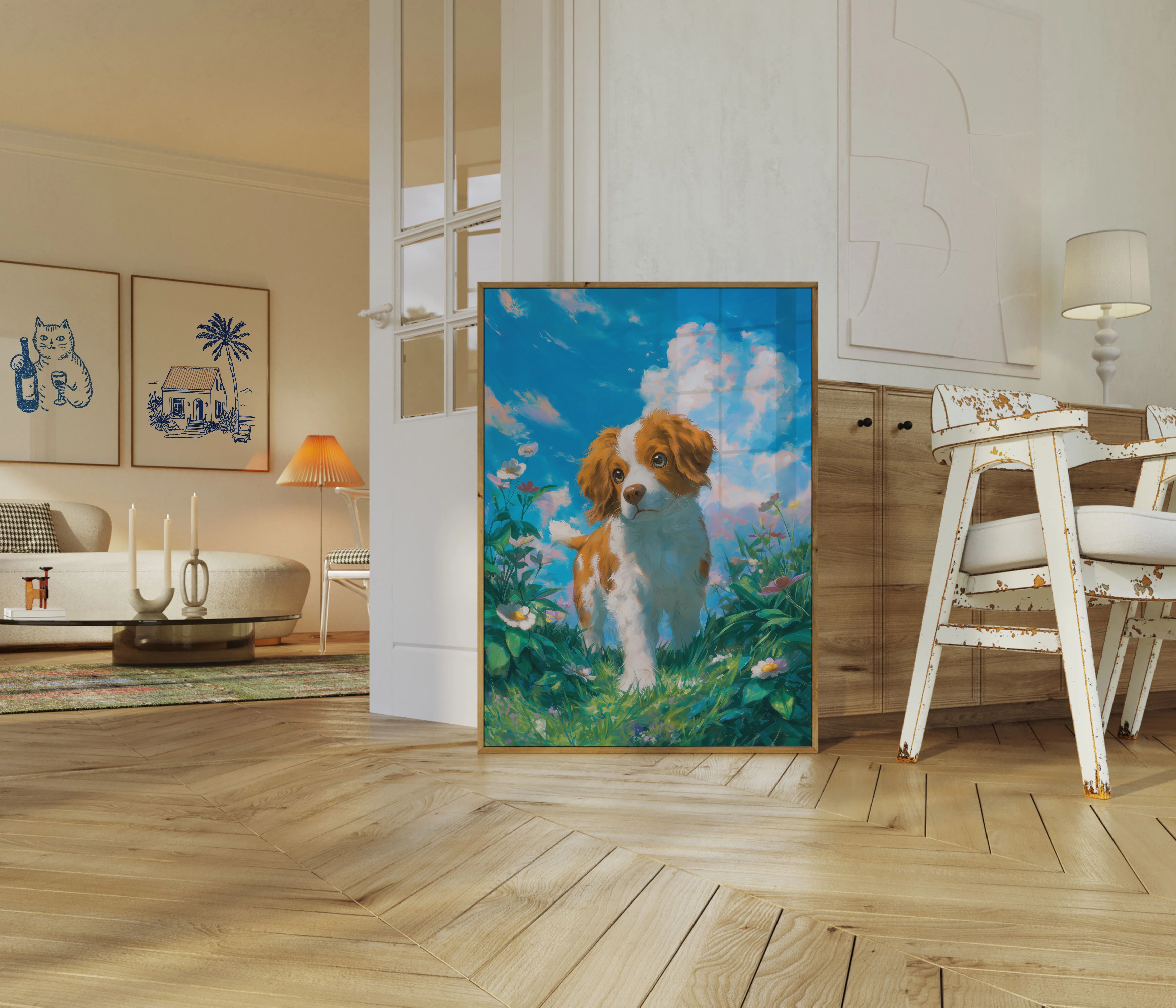 Playful Puppy Field Poster - Image 5