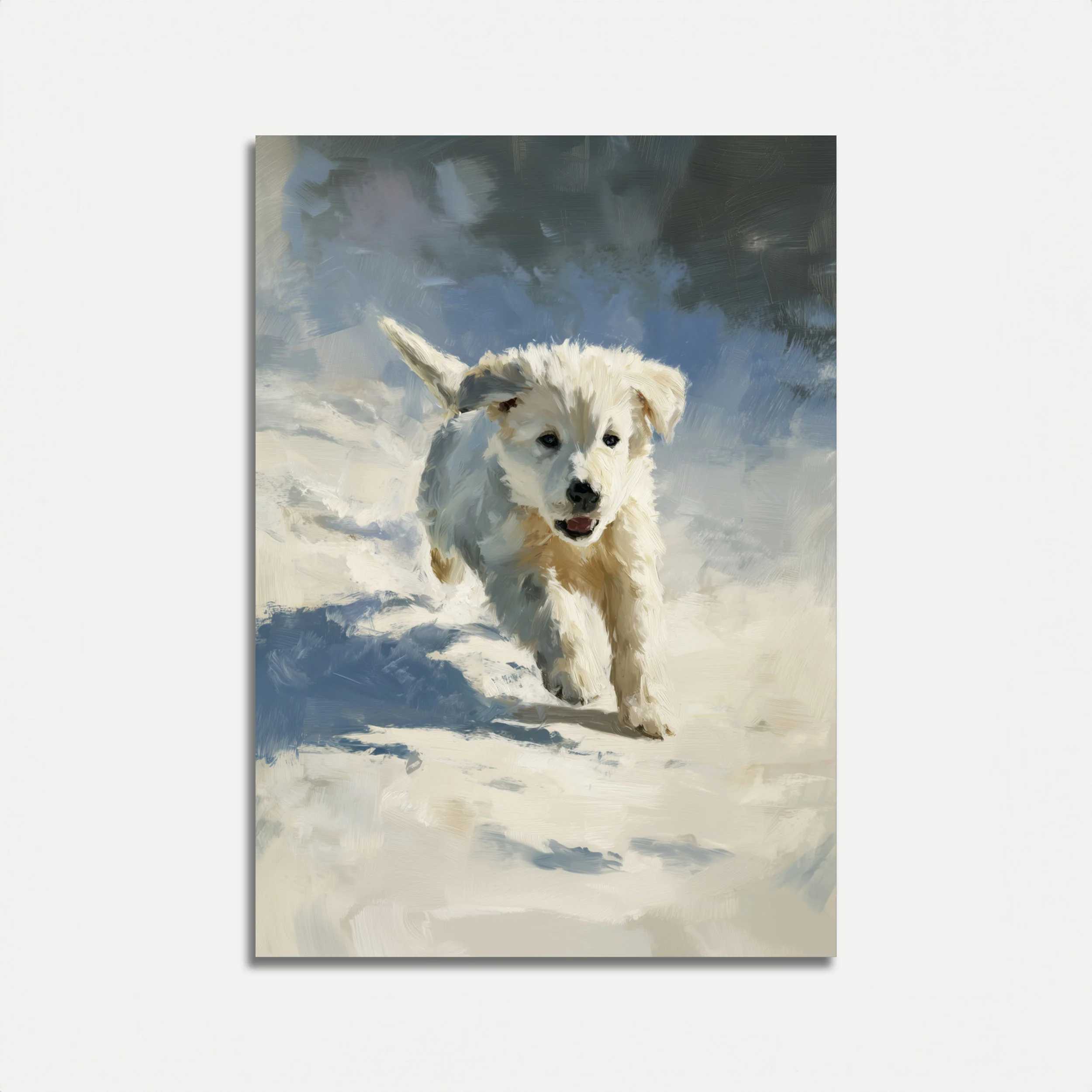 Playful Puppy Snow Dance Poster