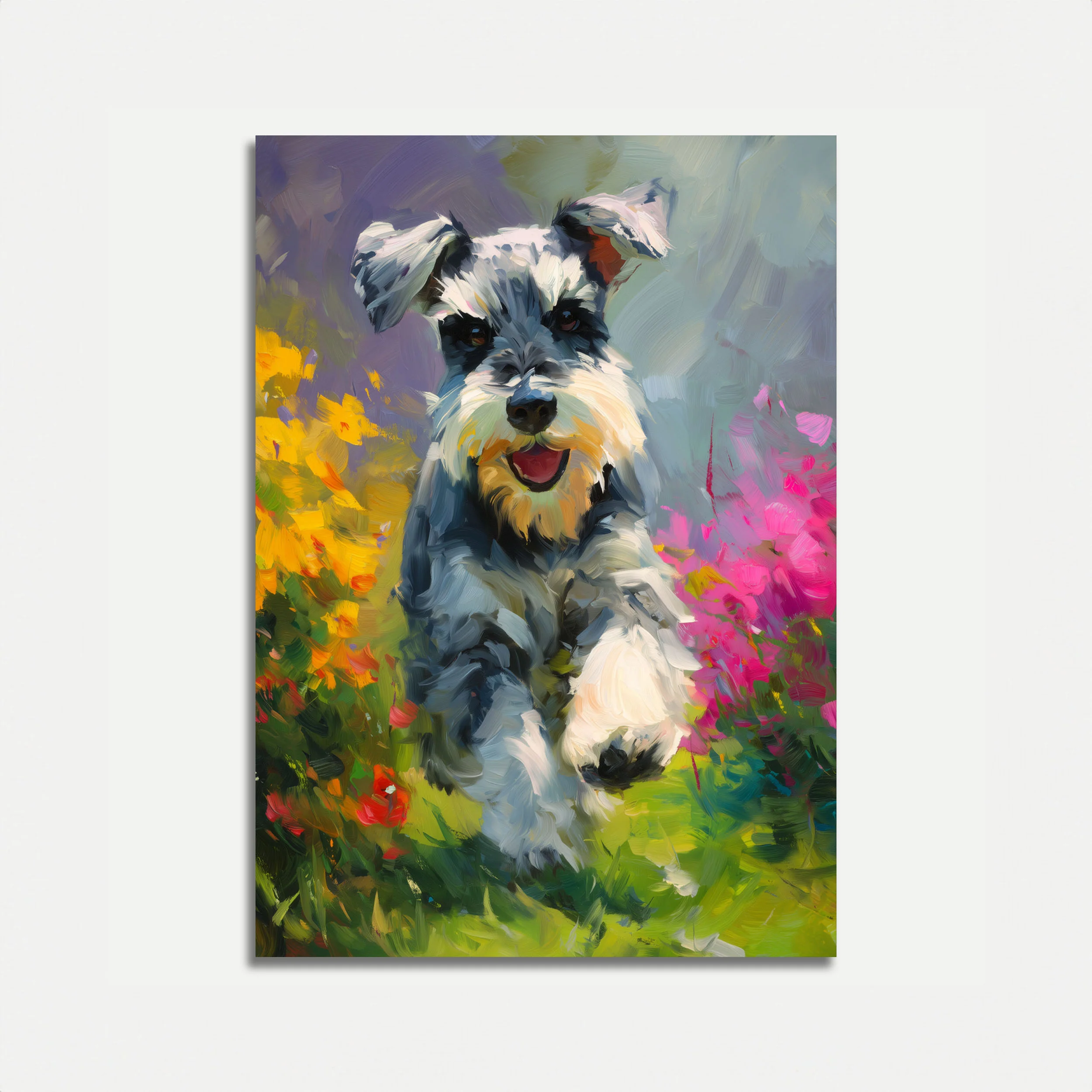 Playful Schnauzer Garden Poster