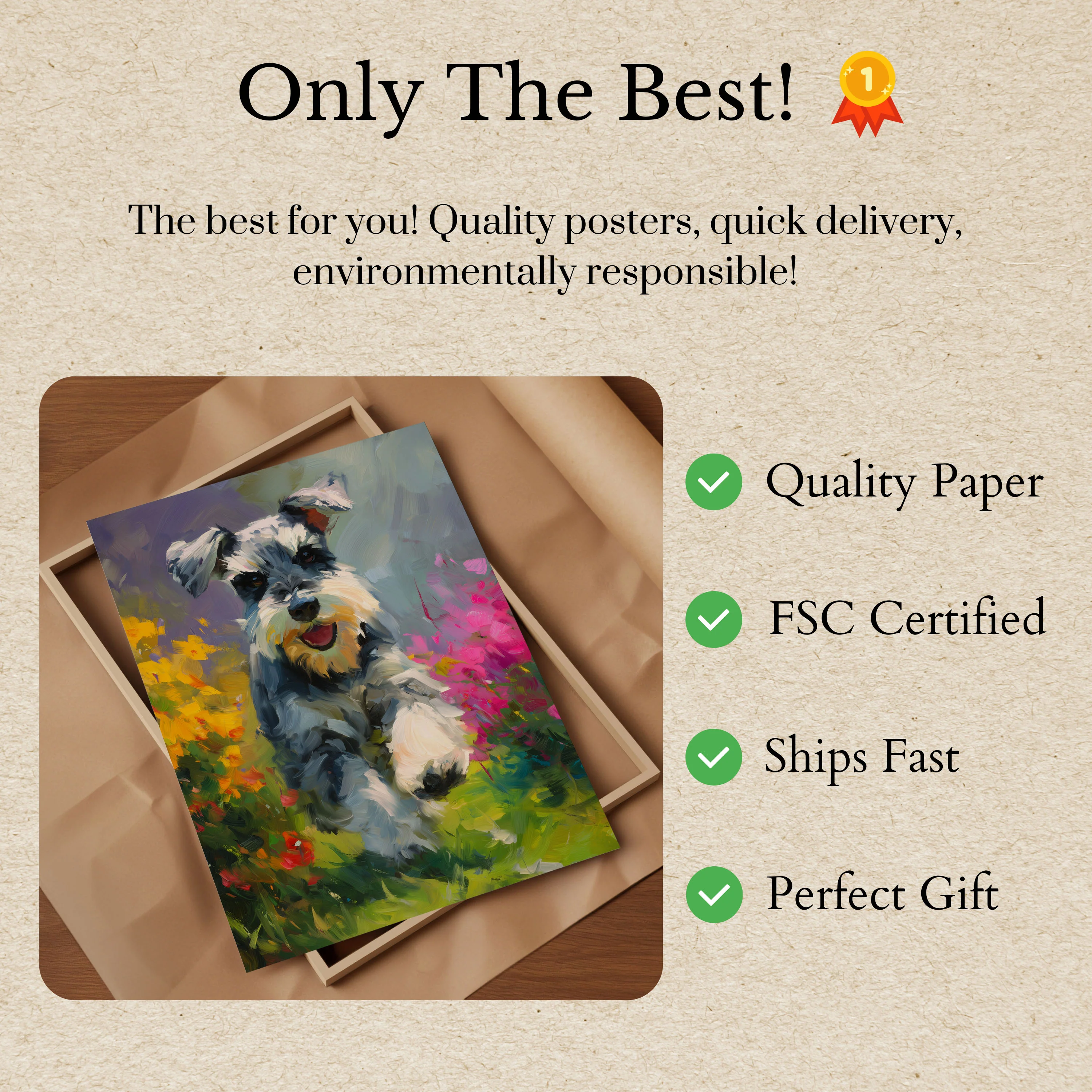 Playful Schnauzer Garden Poster - Image 3