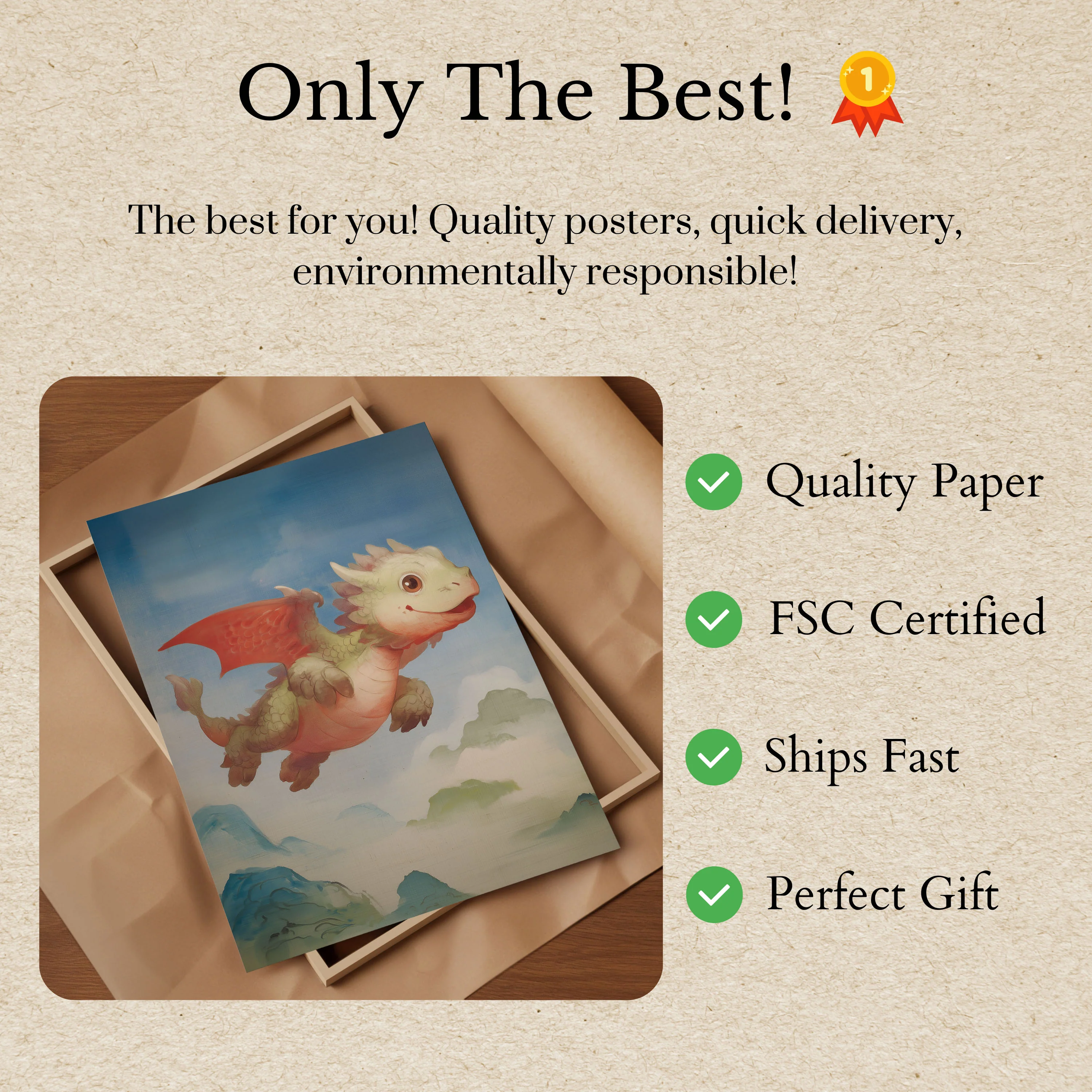 Playful Sky Dragon Poster - Image 3