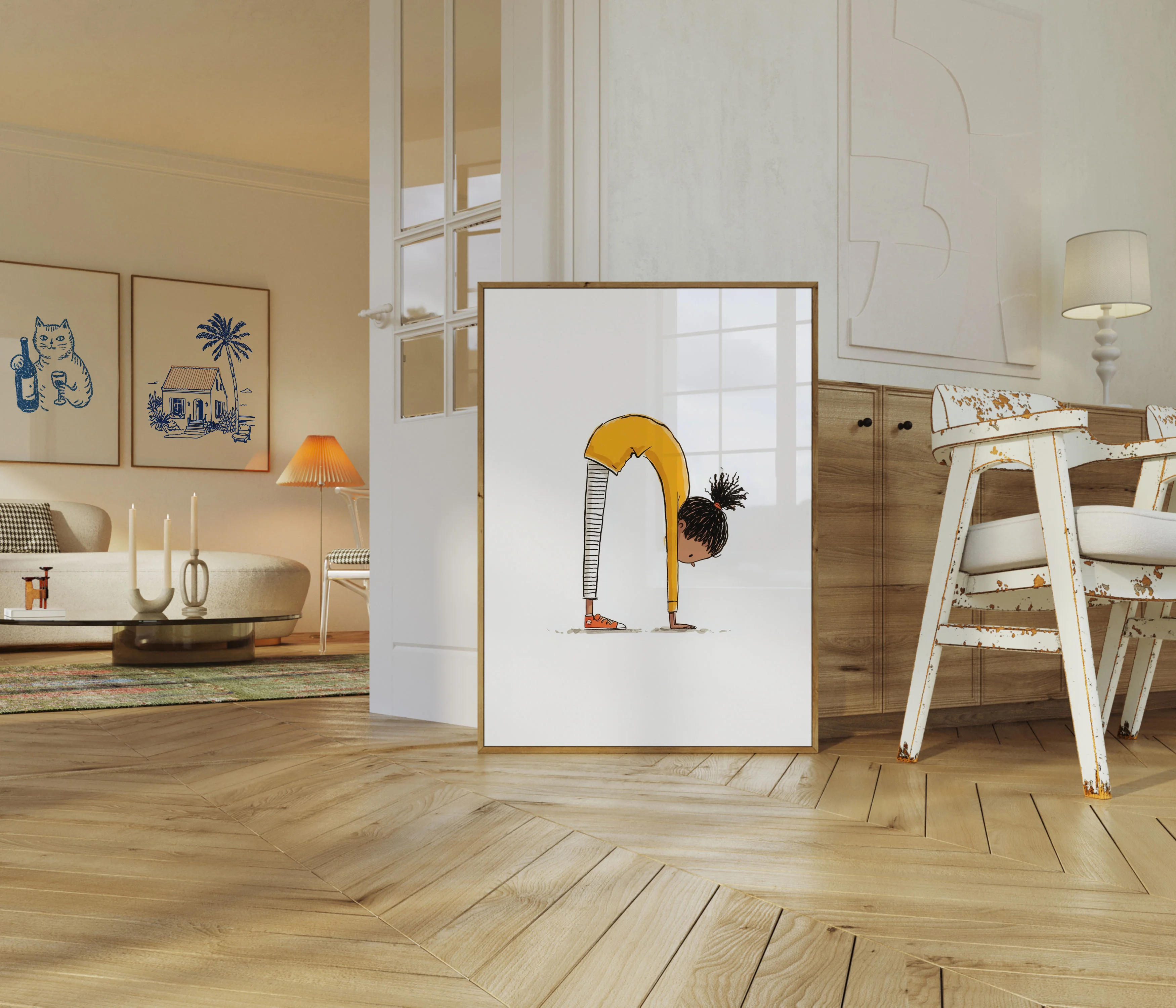 Playful Yoga Stretch Poster - Image 5