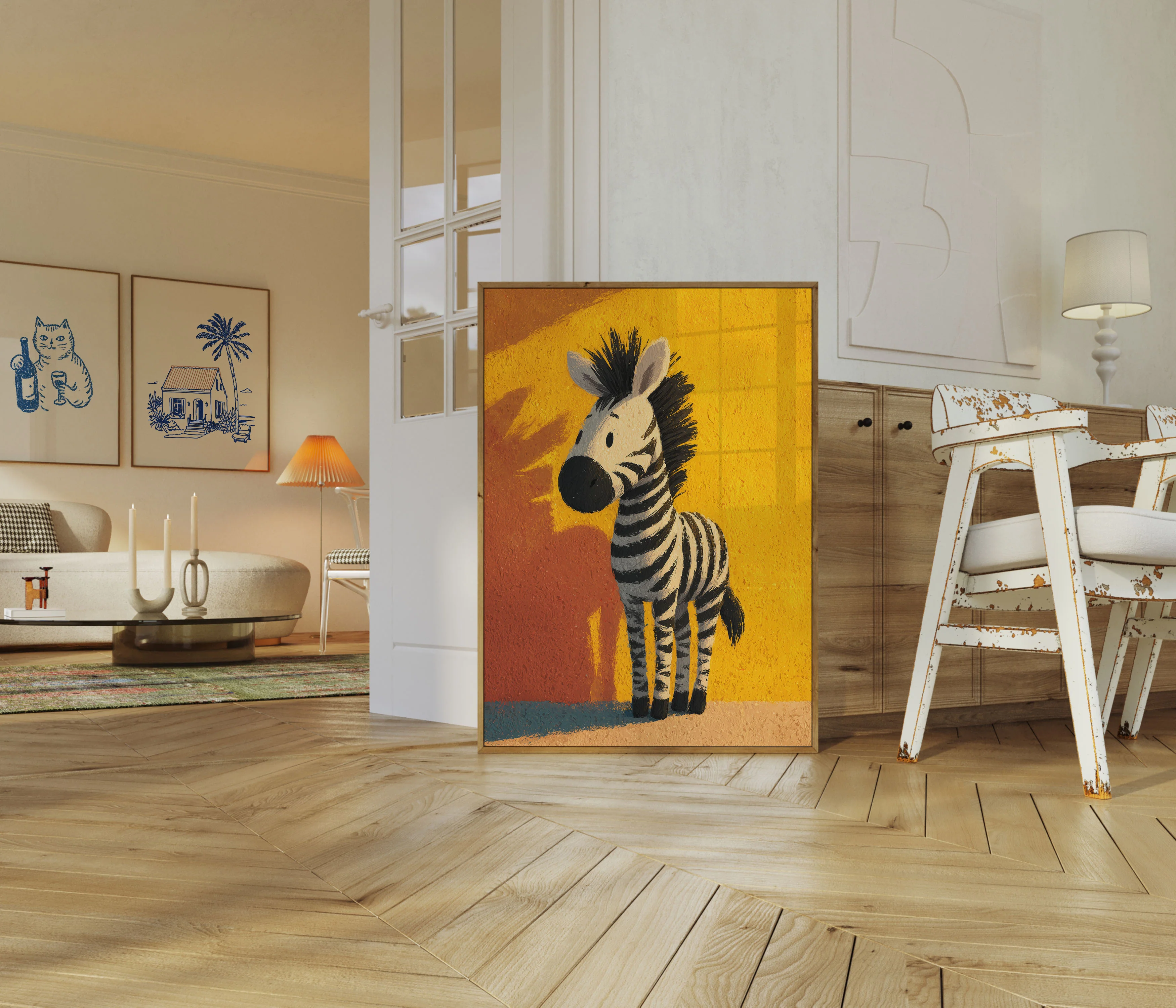 Playful Zebra Safari Poster - Image 5