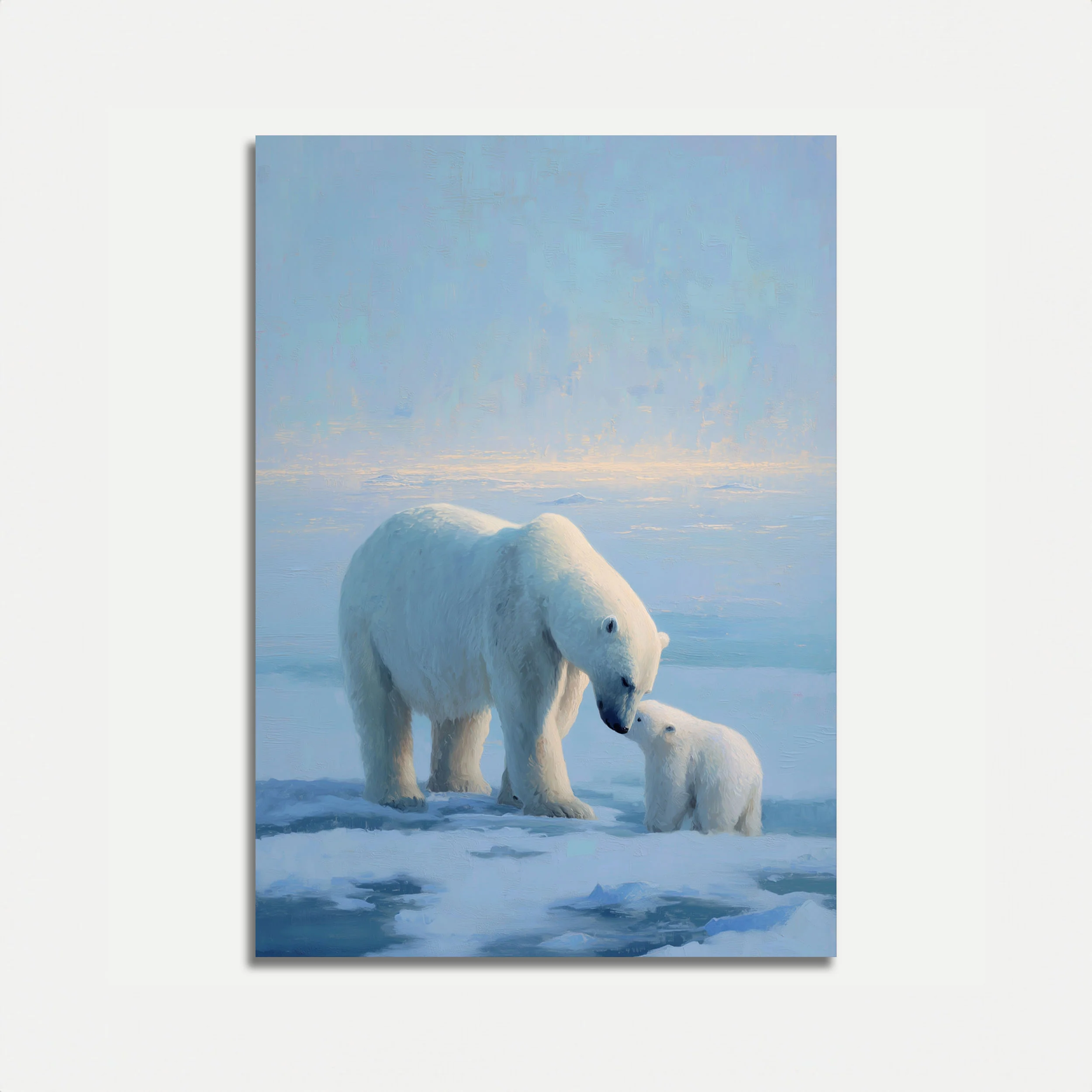 Polar Bear Mother and Cub Poster