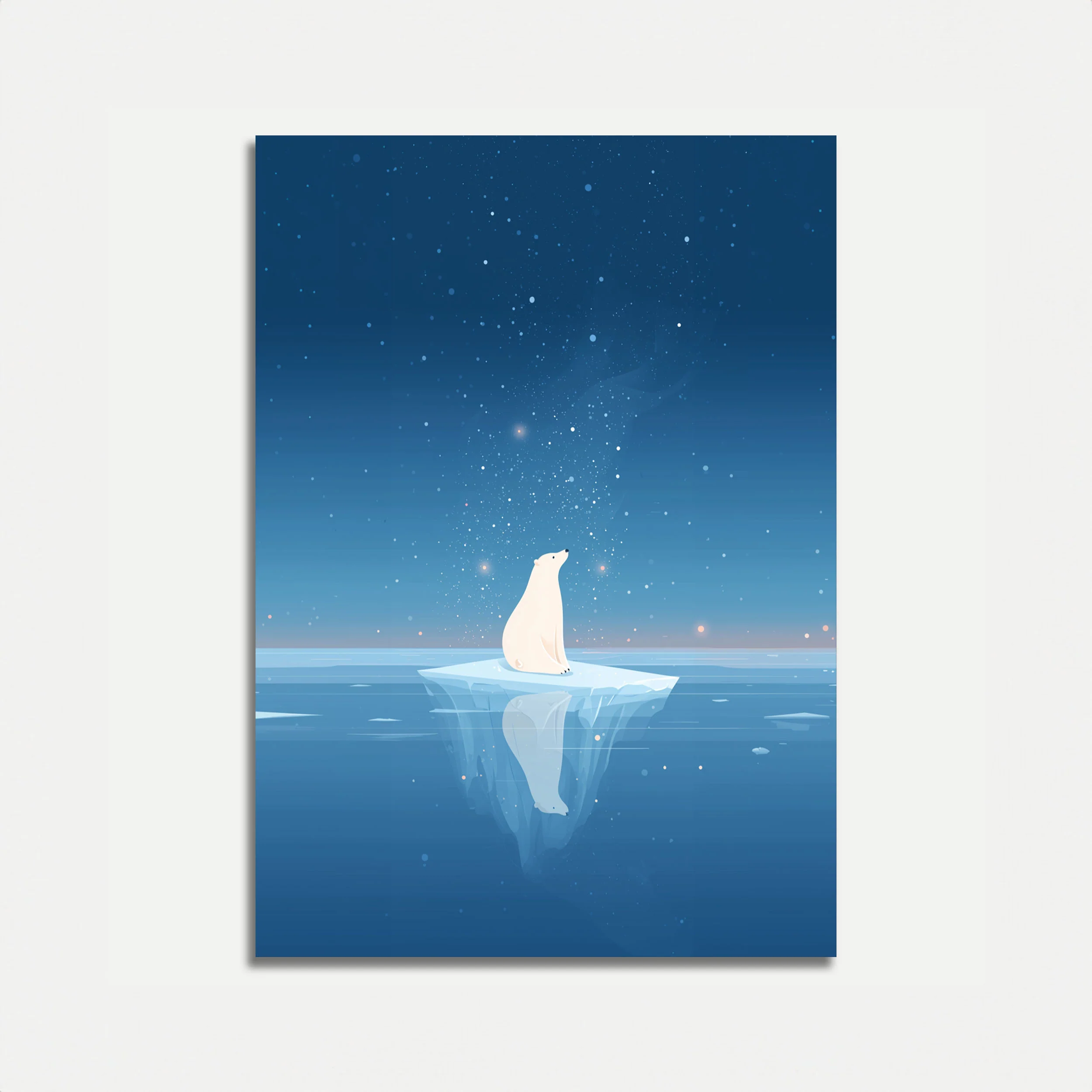 Polar Bear on Iceberg Poster