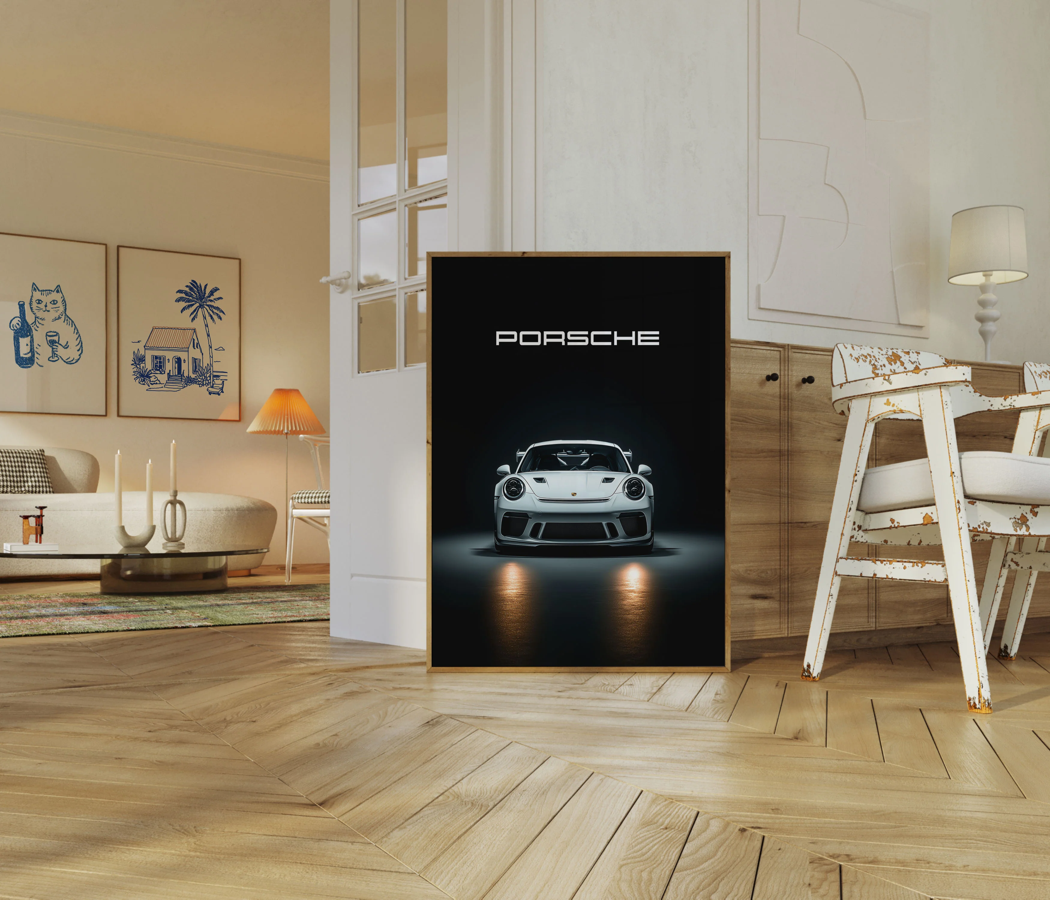 Precision White GT3 Porsche Poster - Image 5