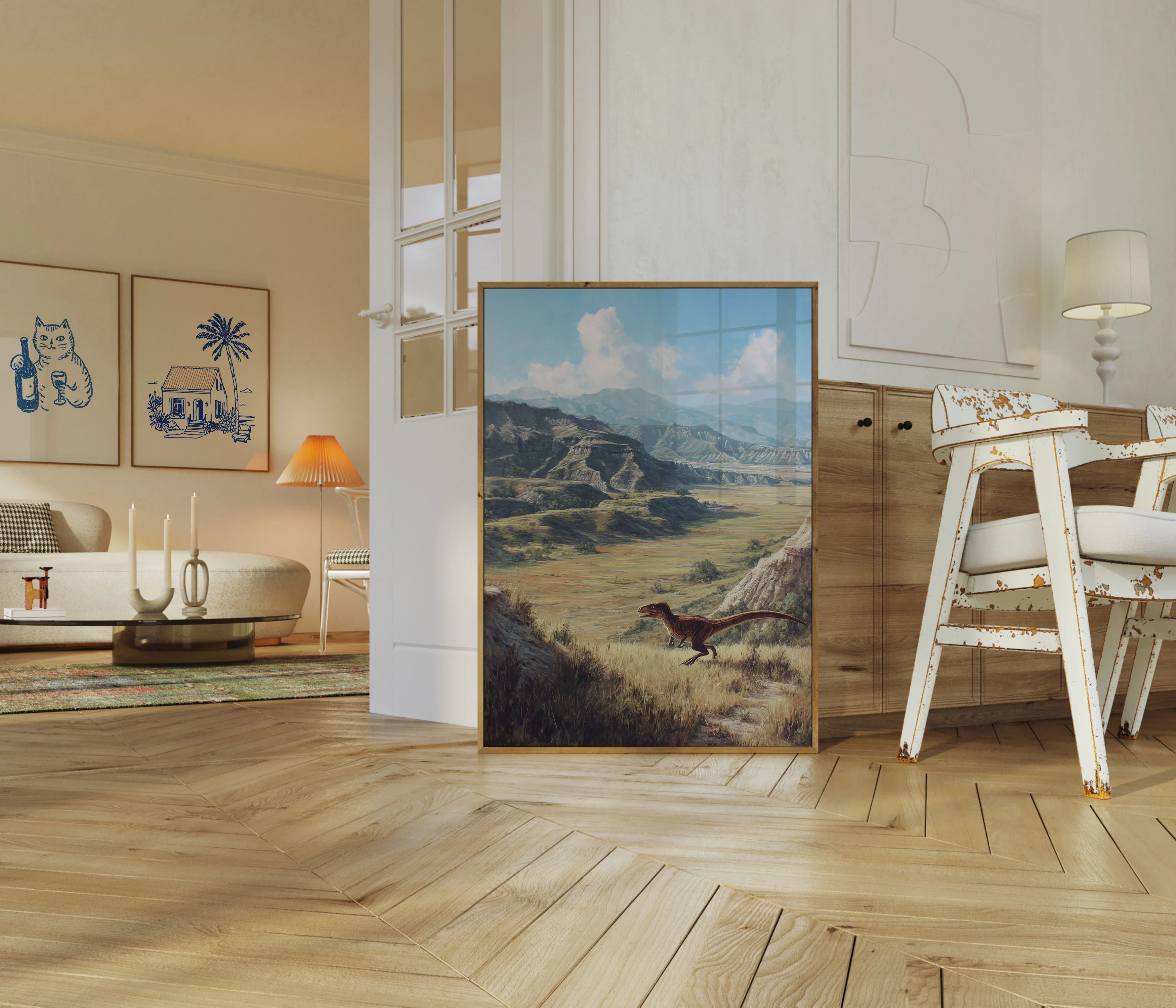 Prehistoric Landscape Velociraptor Poster - Image 5