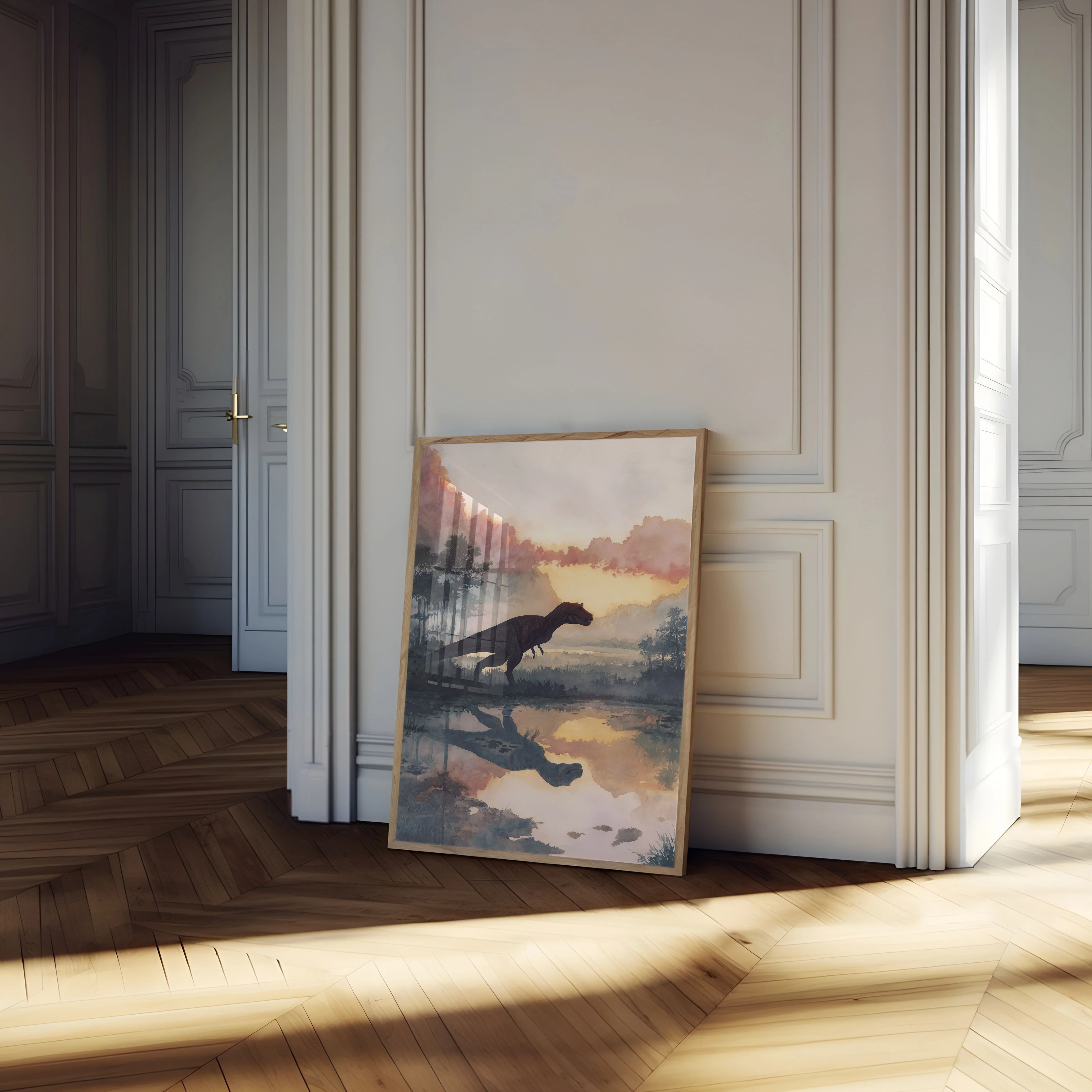 Prehistoric Sunset Dinosaur Poster - Image 4