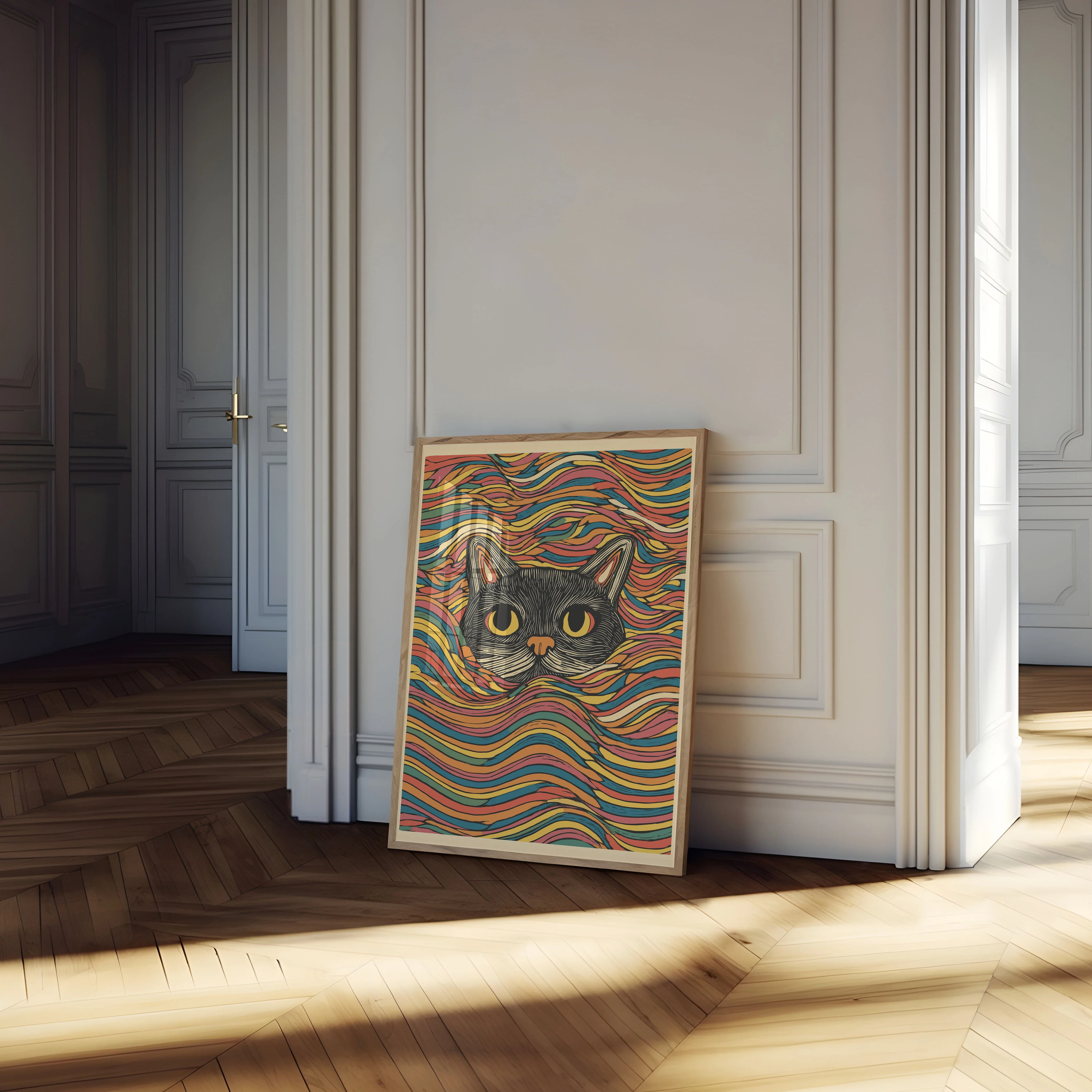 Psychedelic Cat Wave Poster - Image 4