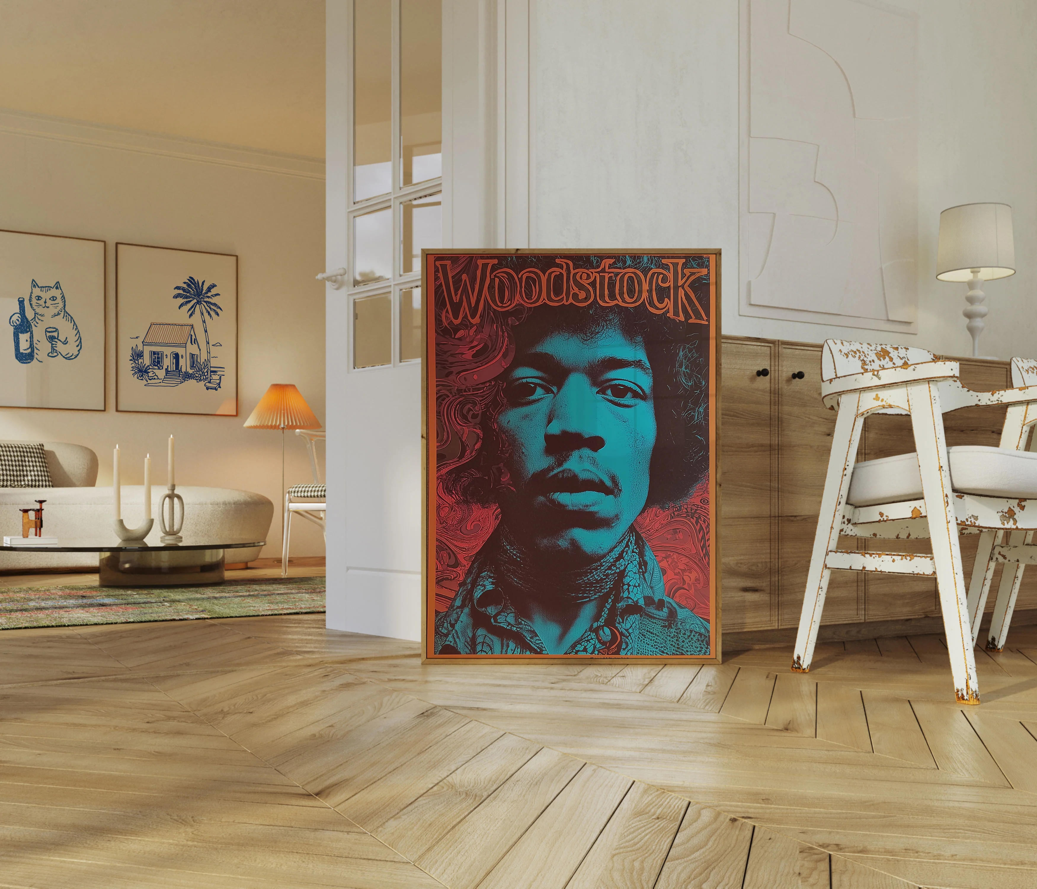 Psychedelic Jimi Hendrix Woodstock Poster - Image 5
