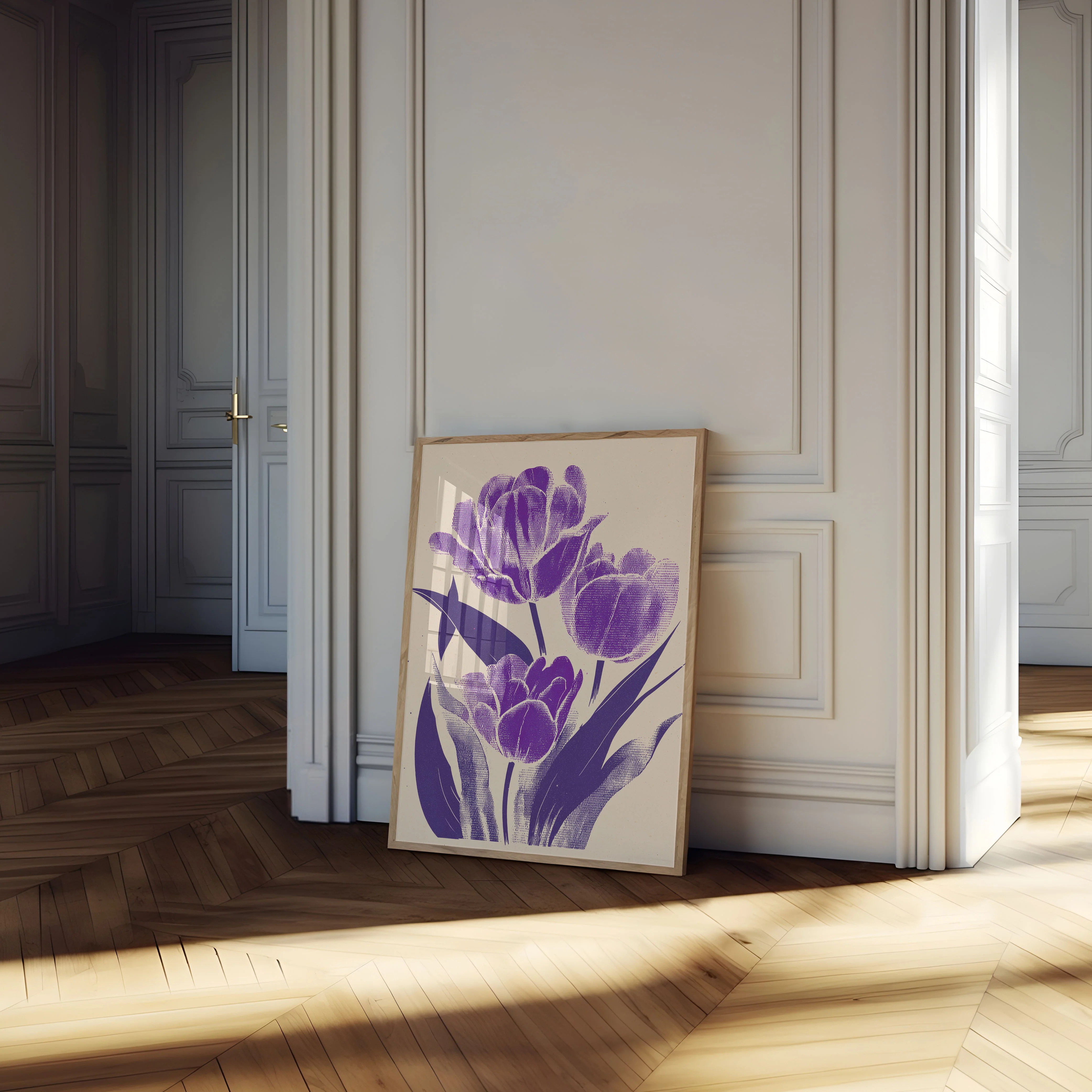 Purple Tulips Botanical Poster - Image 4