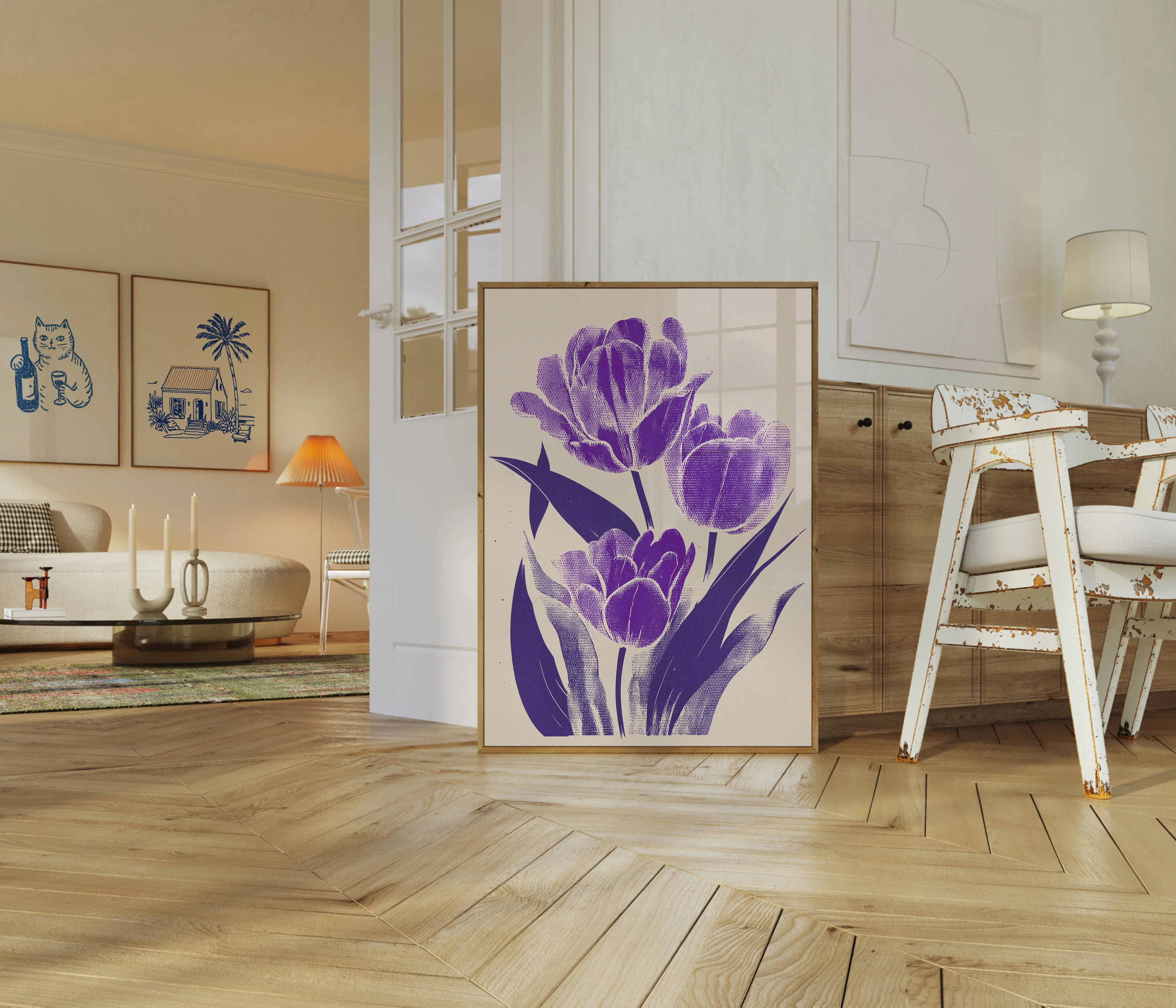 Purple Tulips Botanical Poster - Image 5