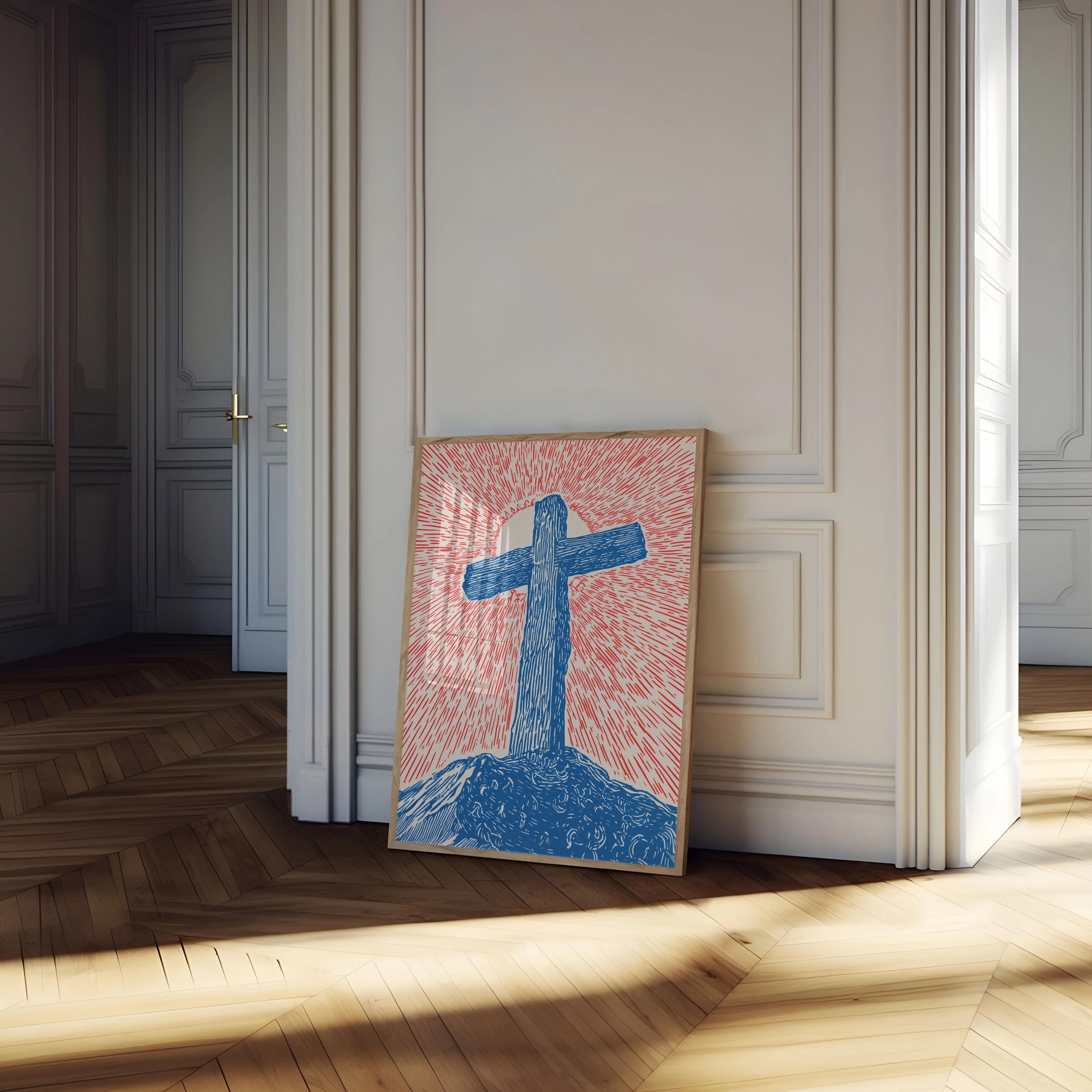Radiant Cross on Mountain Poster - Image 4