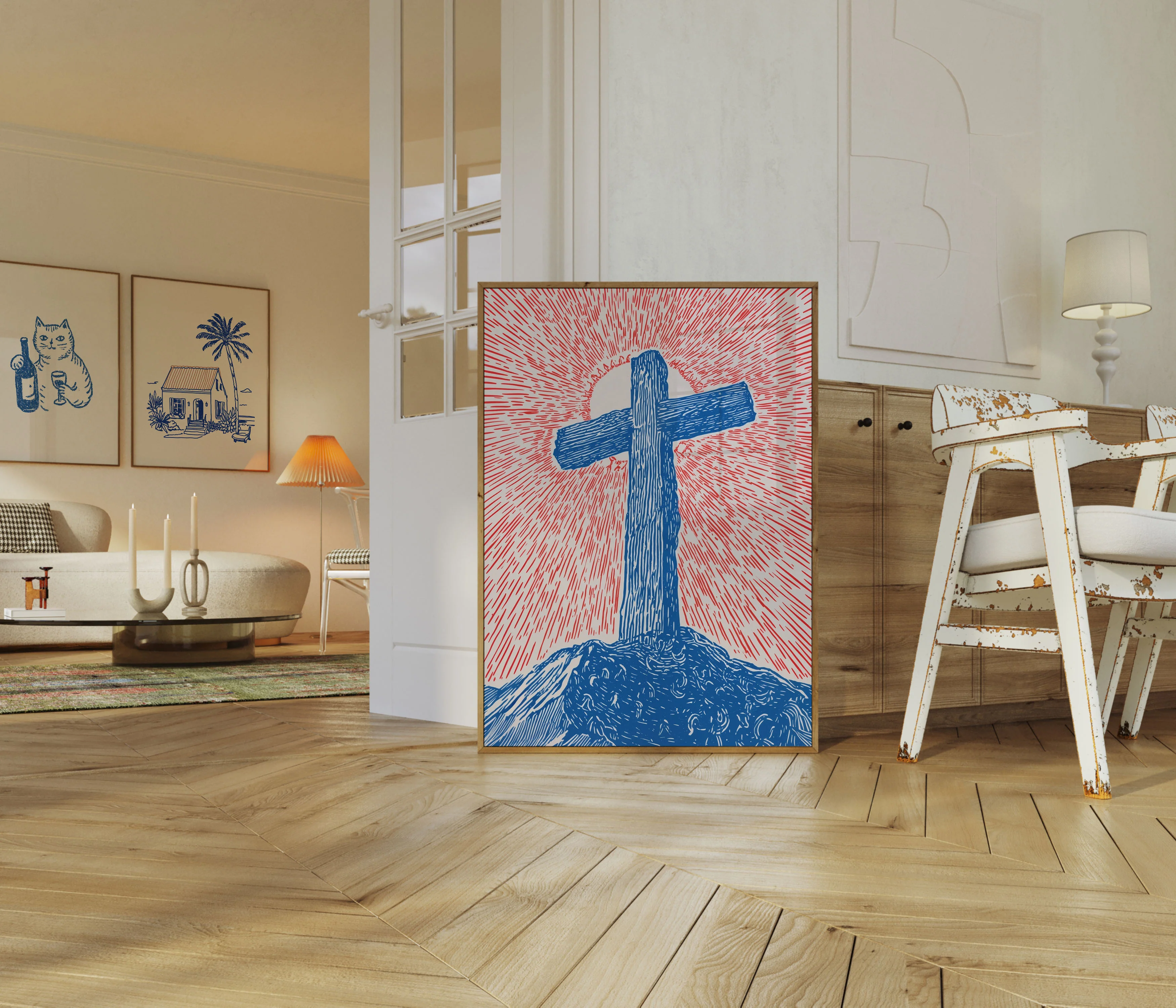 Radiant Cross on Mountain Poster - Image 5