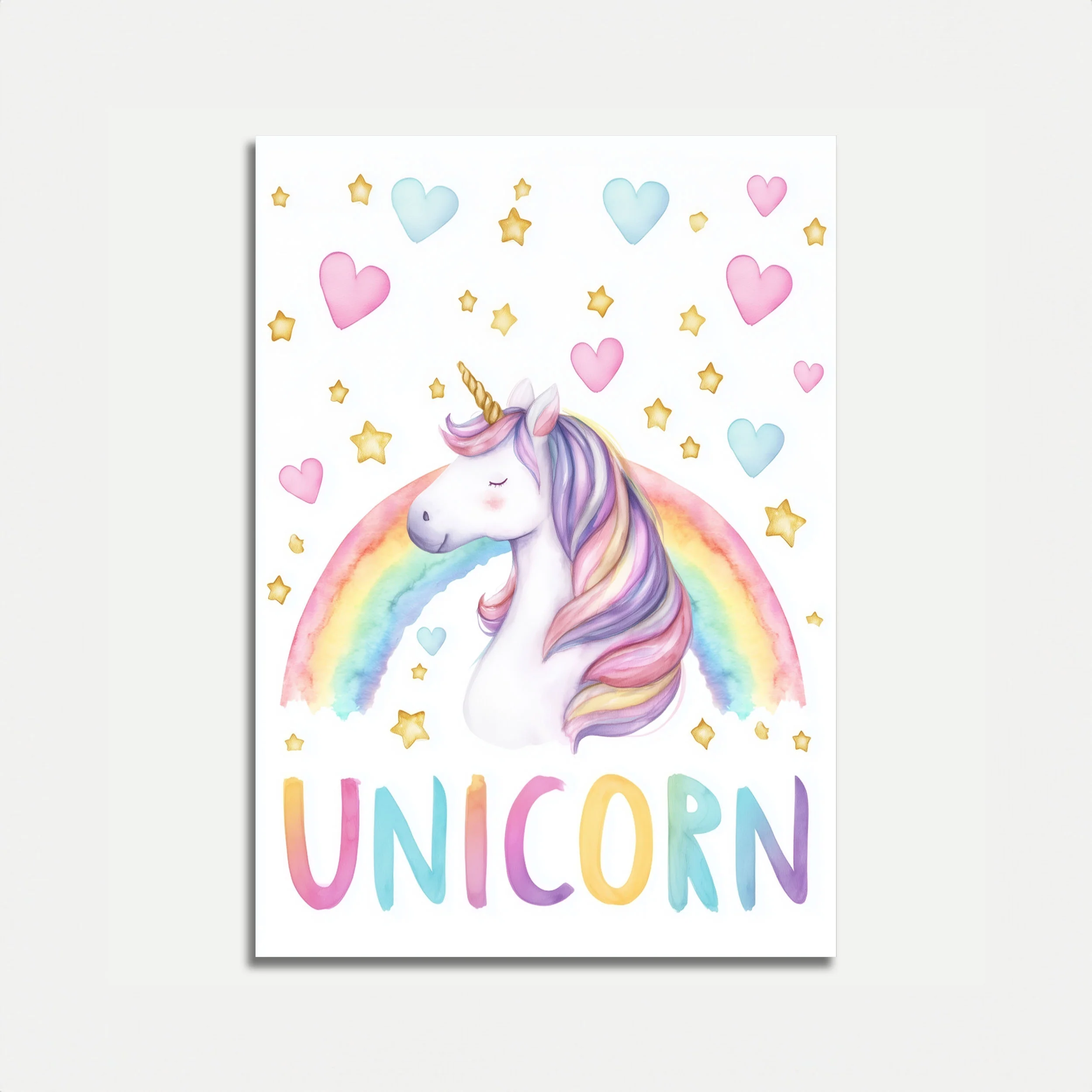 Rainbow Unicorn Dreams Poster