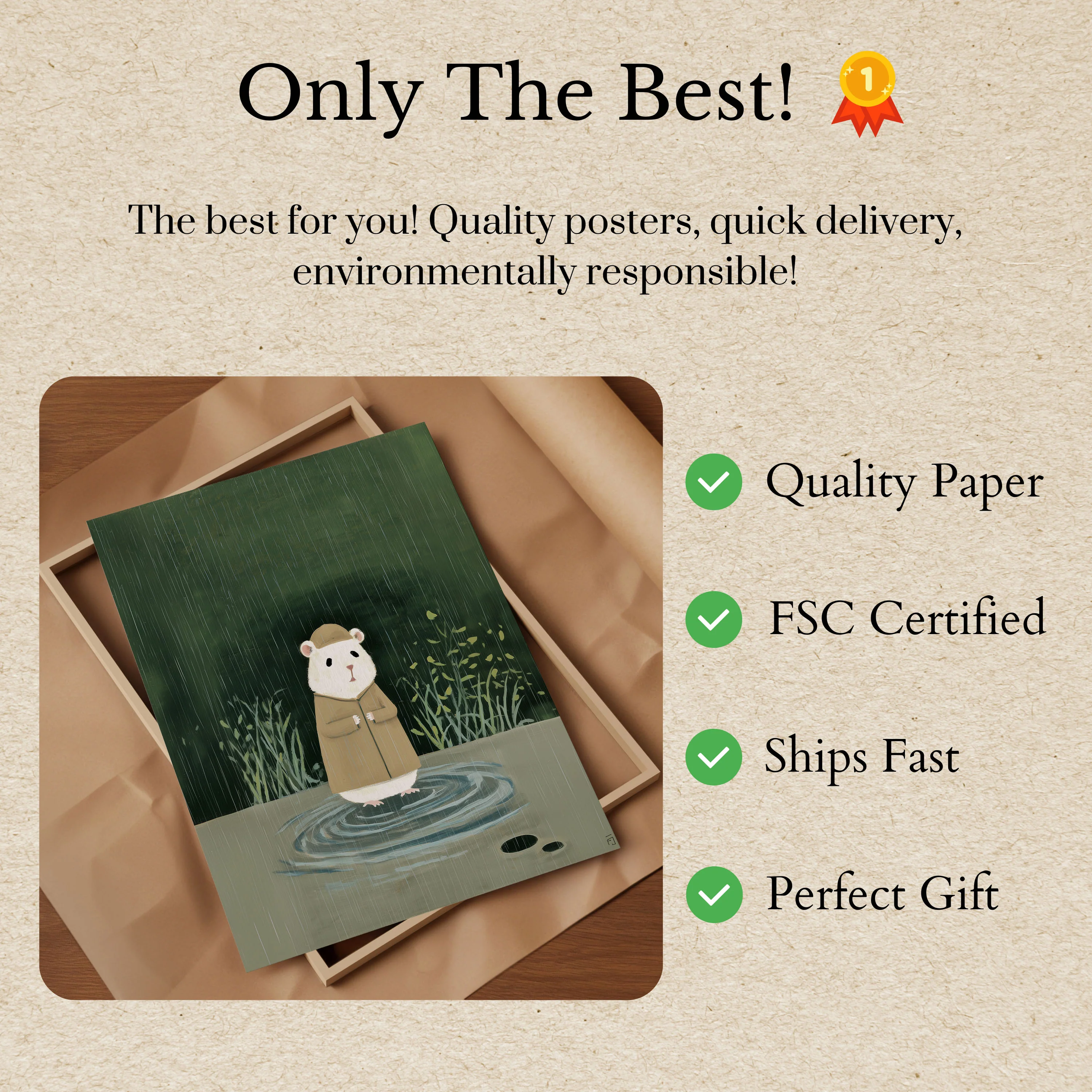 Rainy Day Guinea Pig Poster - Image 3