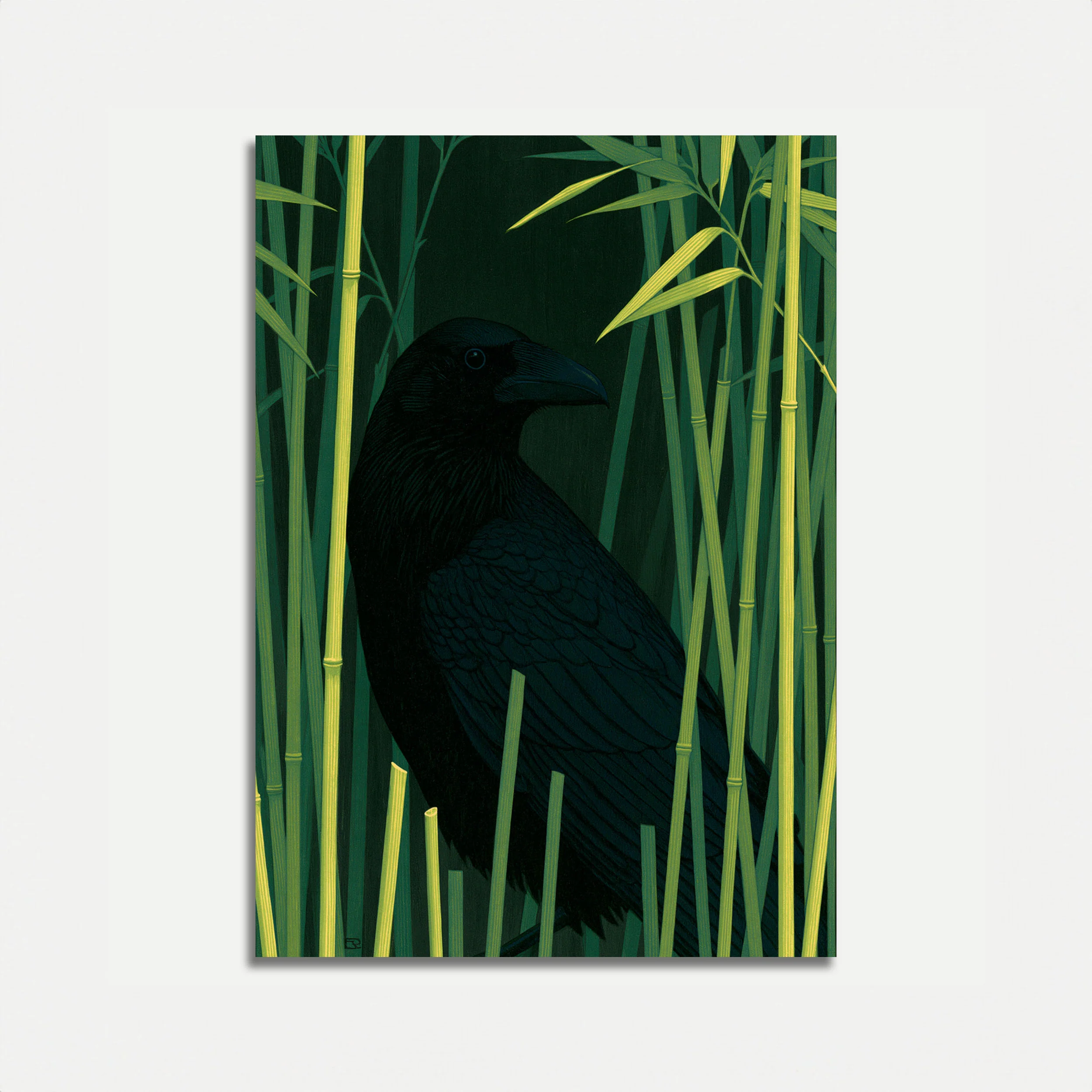 Raven in Bamboo Forest Poster