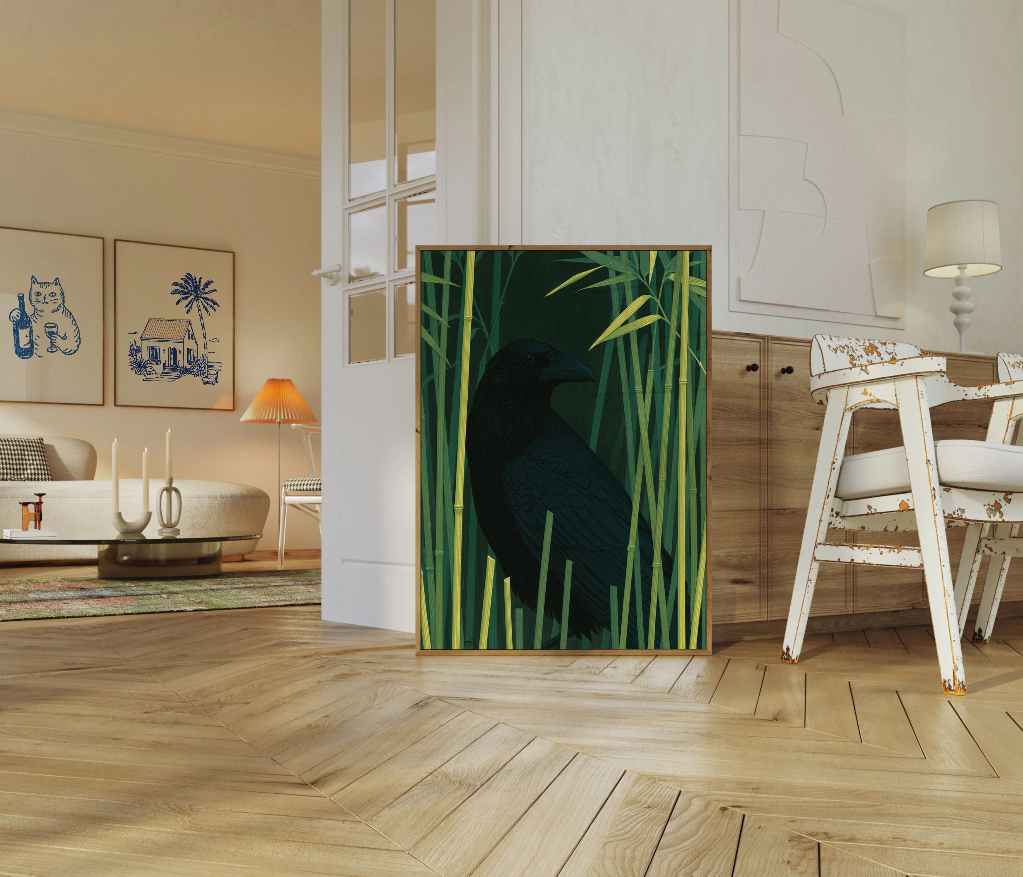 Raven in Bamboo Forest Poster - Image 5