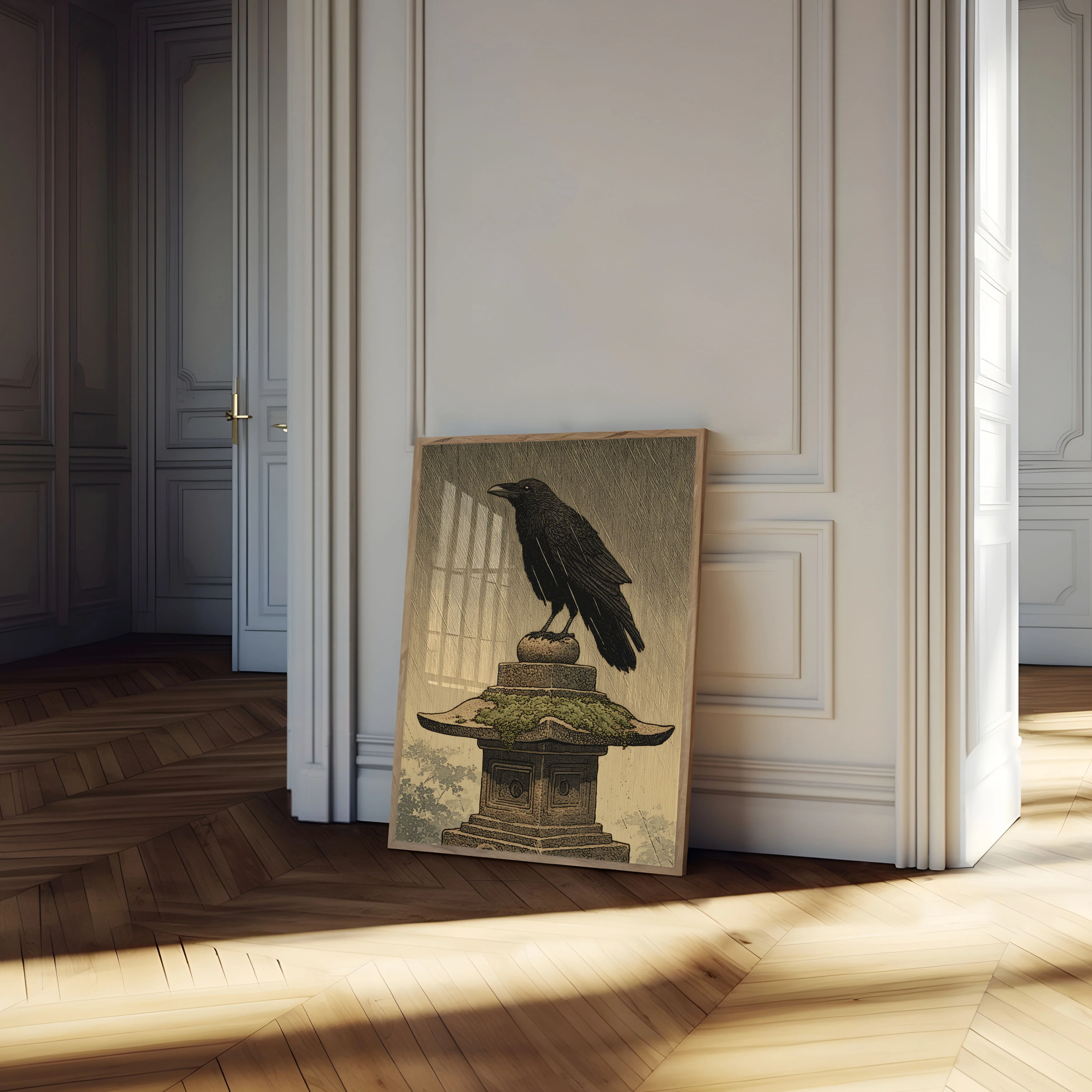 Raven on Stone Pedestal Poster - Image 4