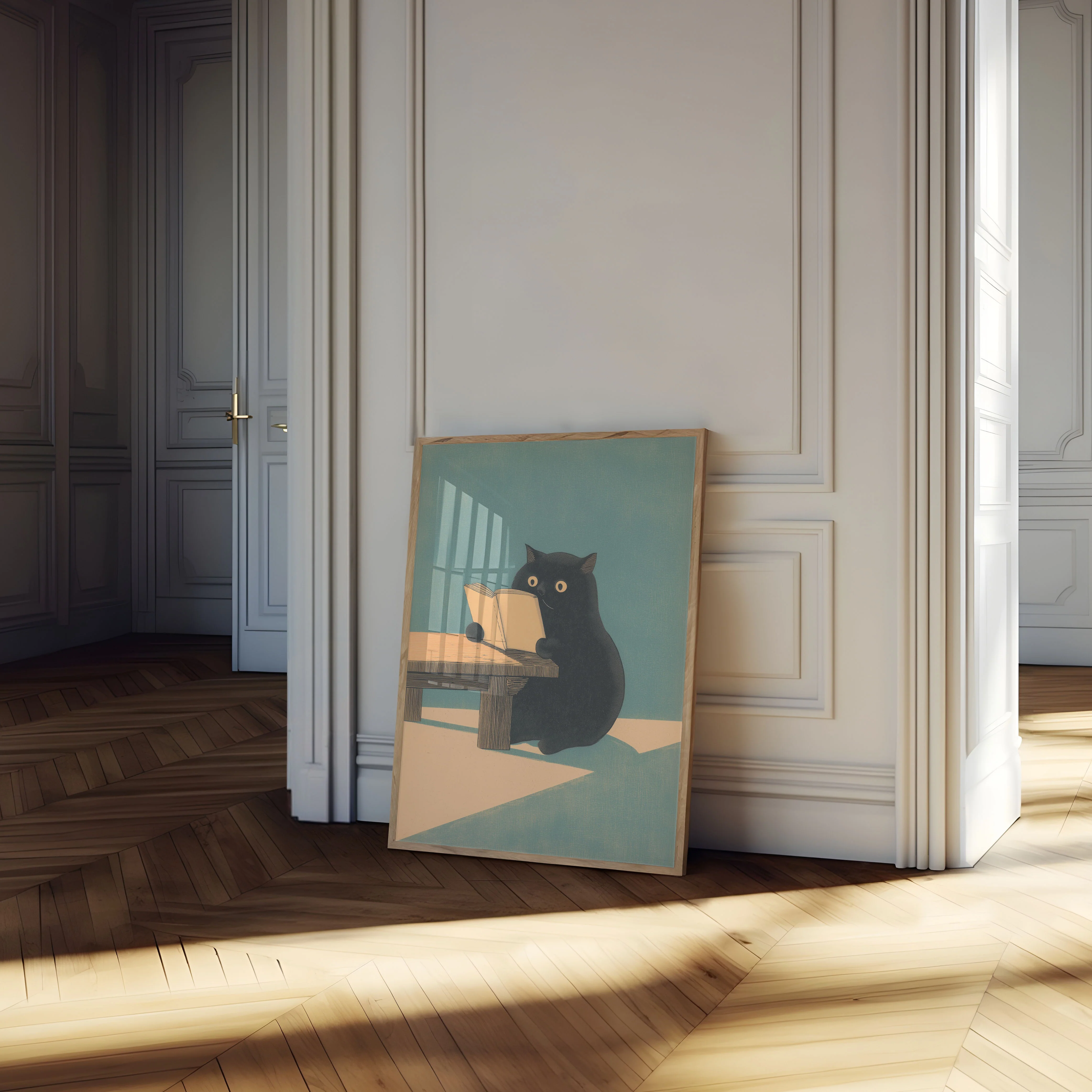 Reading Black Cat Poster - Image 4