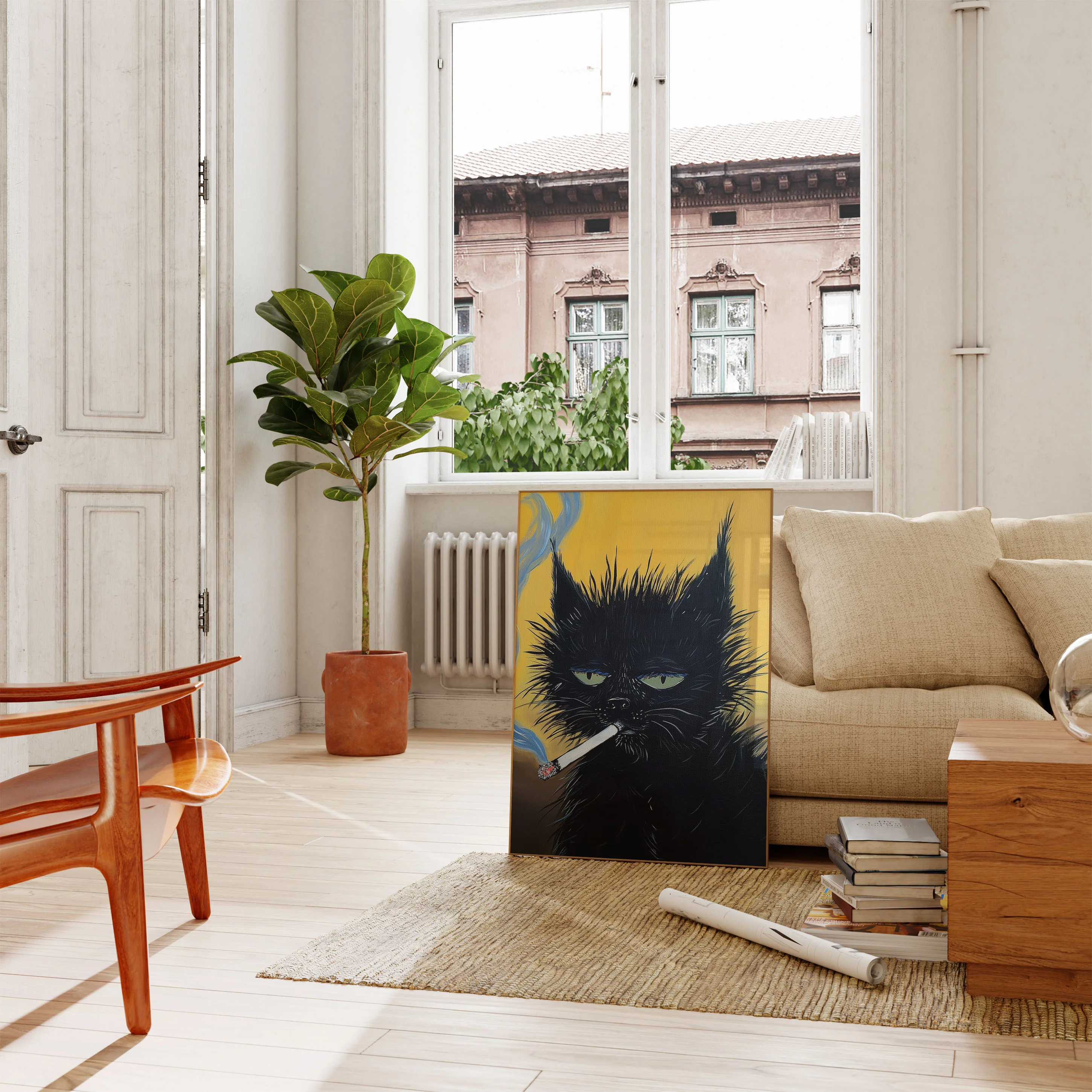 Rebellious Smoking Cat Poster - Image 2