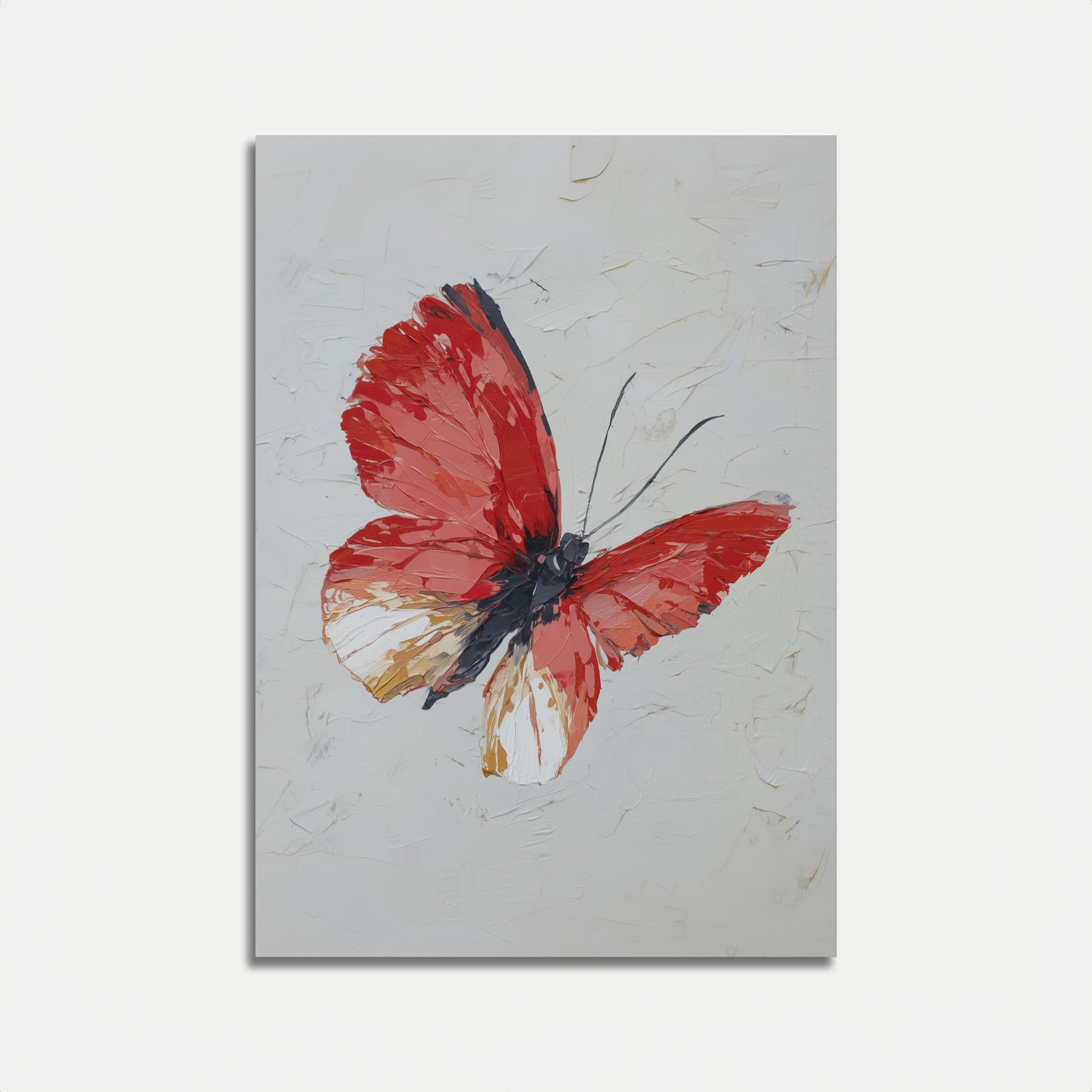 Red Butterfly Watercolor Poster
