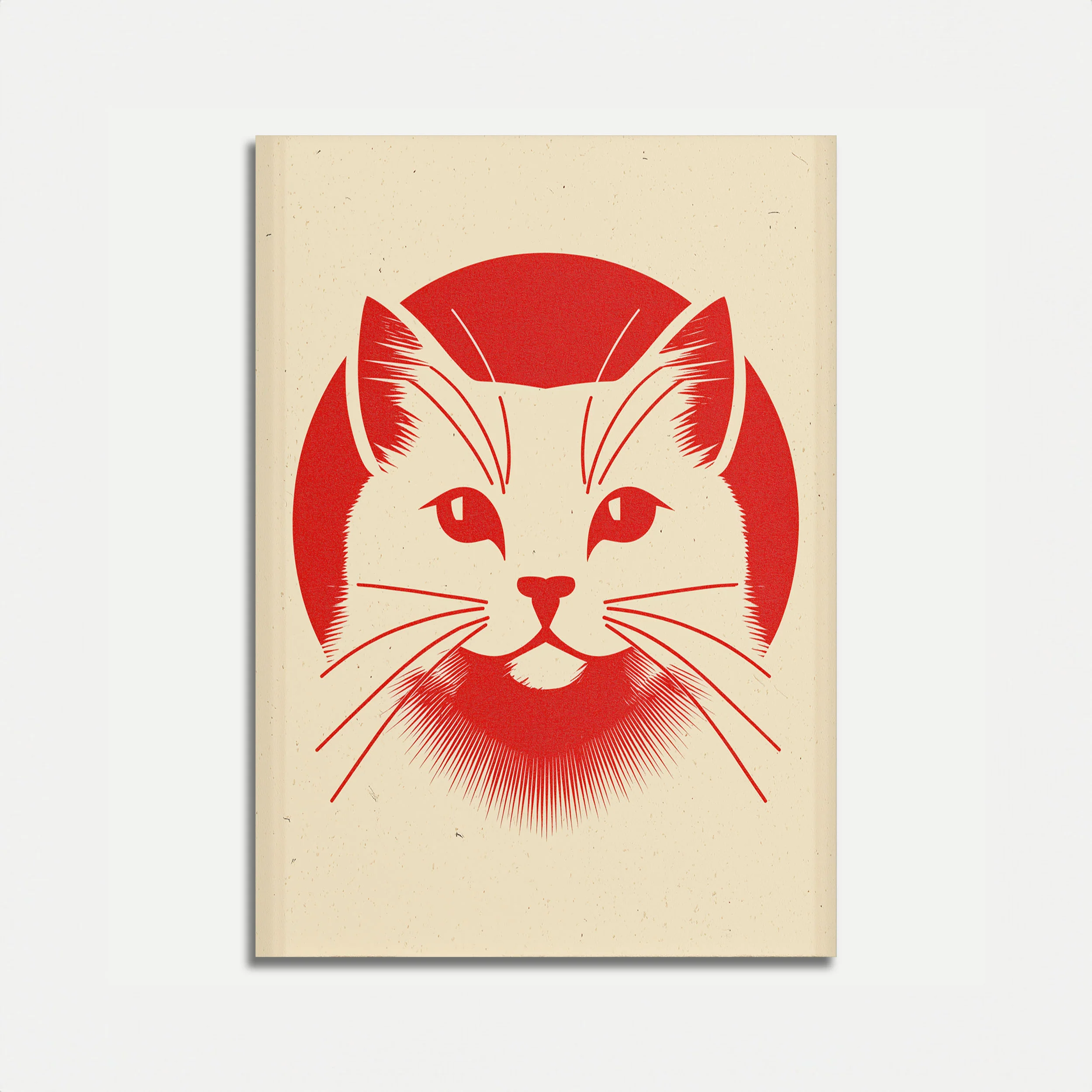 Red Cat Face Minimalist Poster