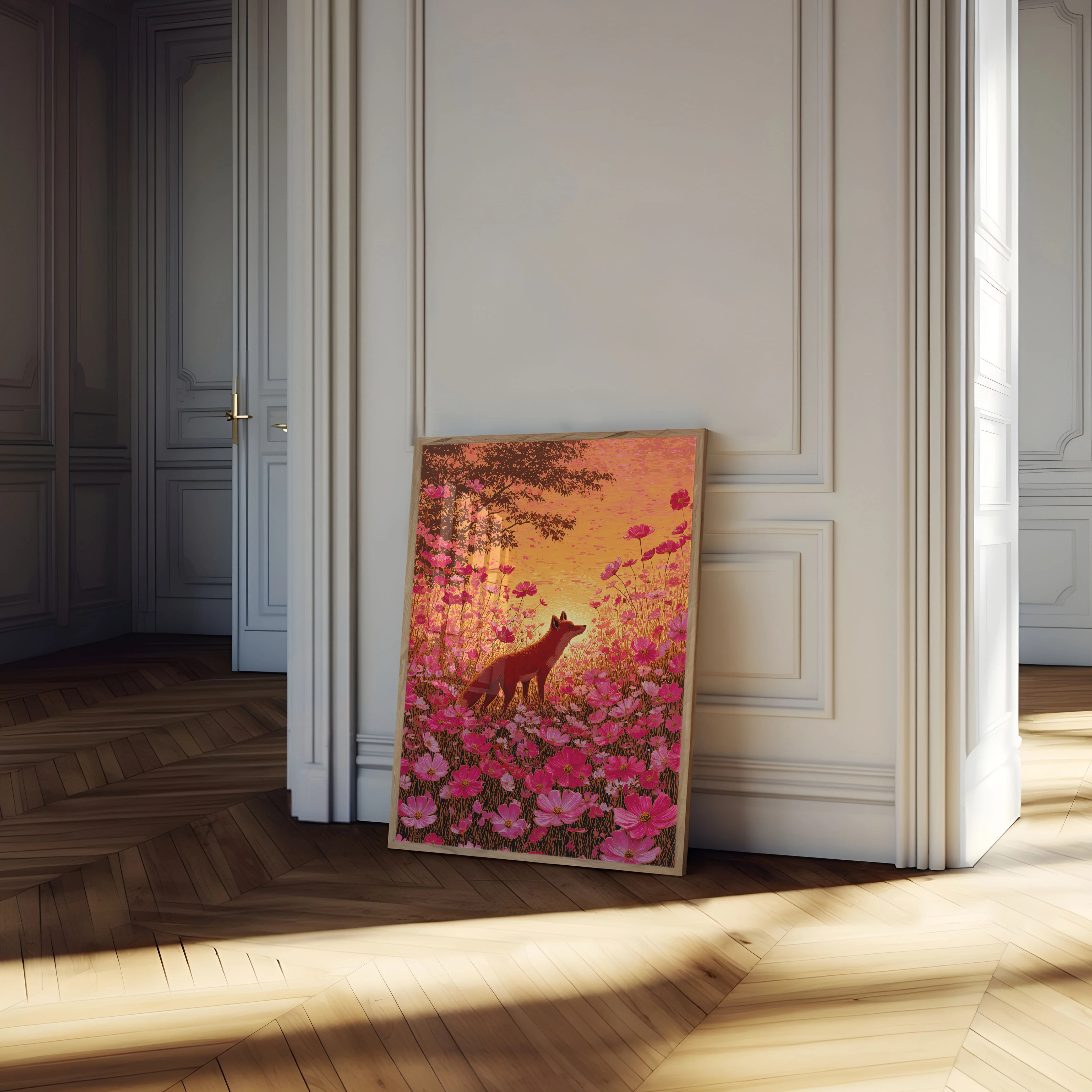 Red Fox in Flower Field Poster - Image 4