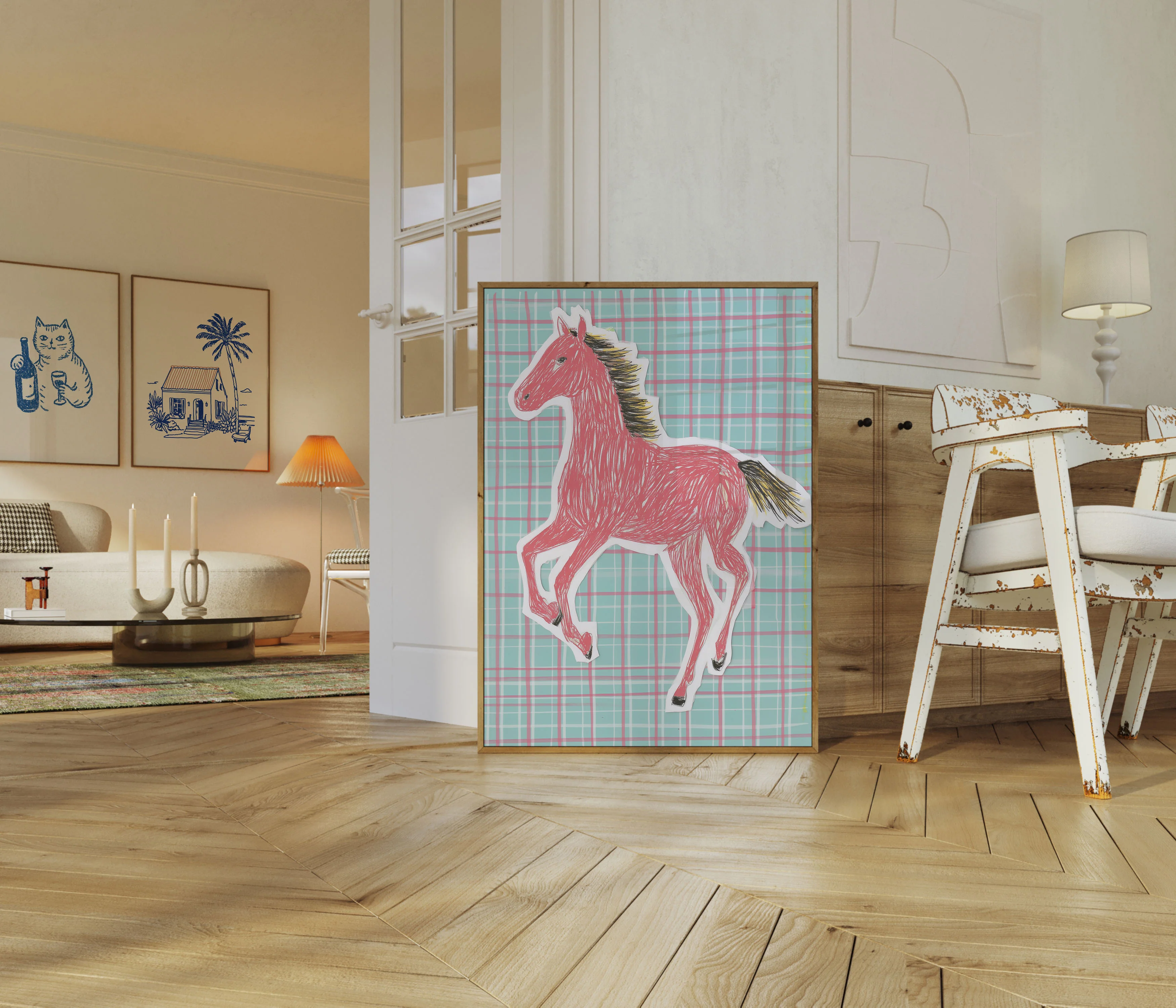 Red Horse Prancing Poster - Image 5