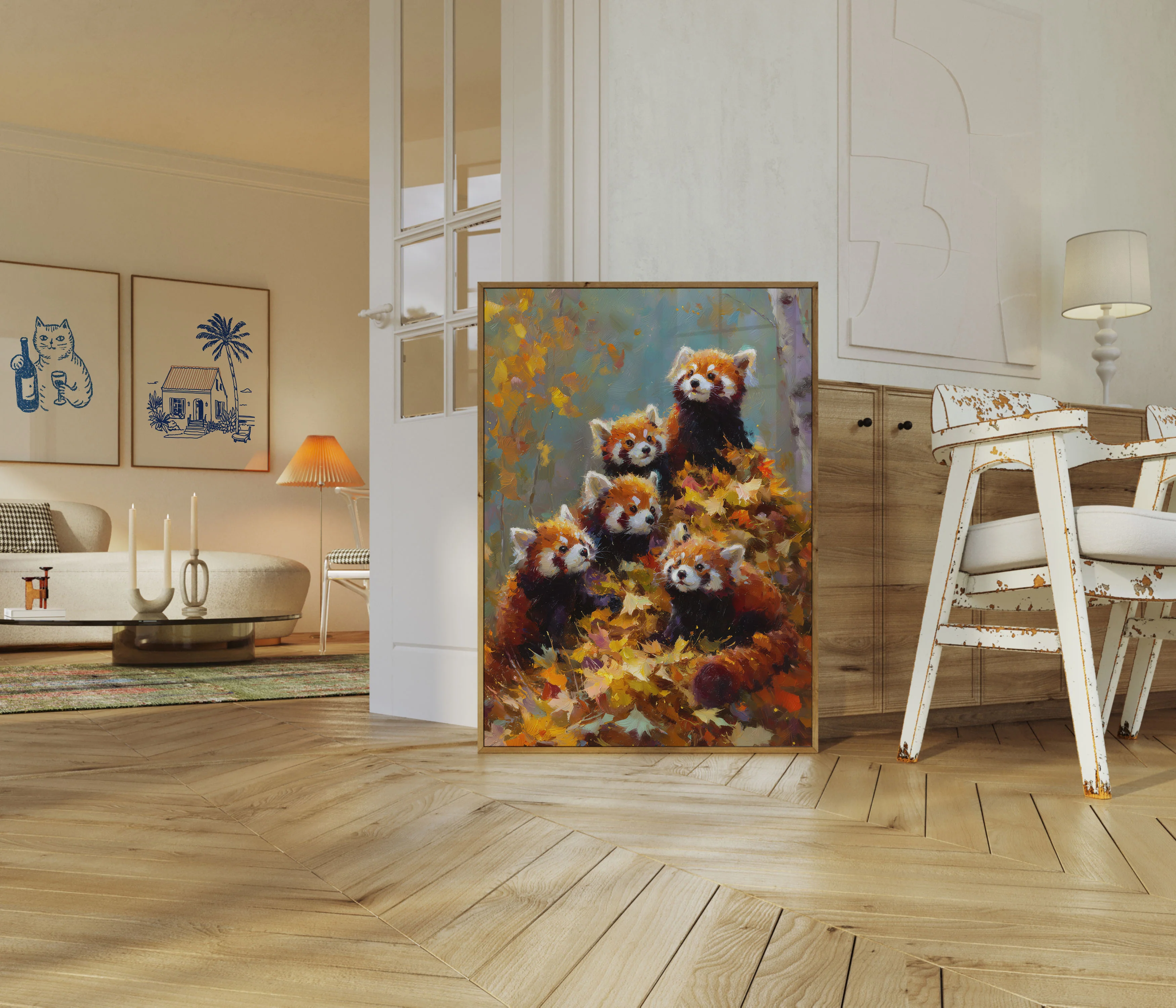 Red Pandas in Autumn Leaves Poster - Image 5