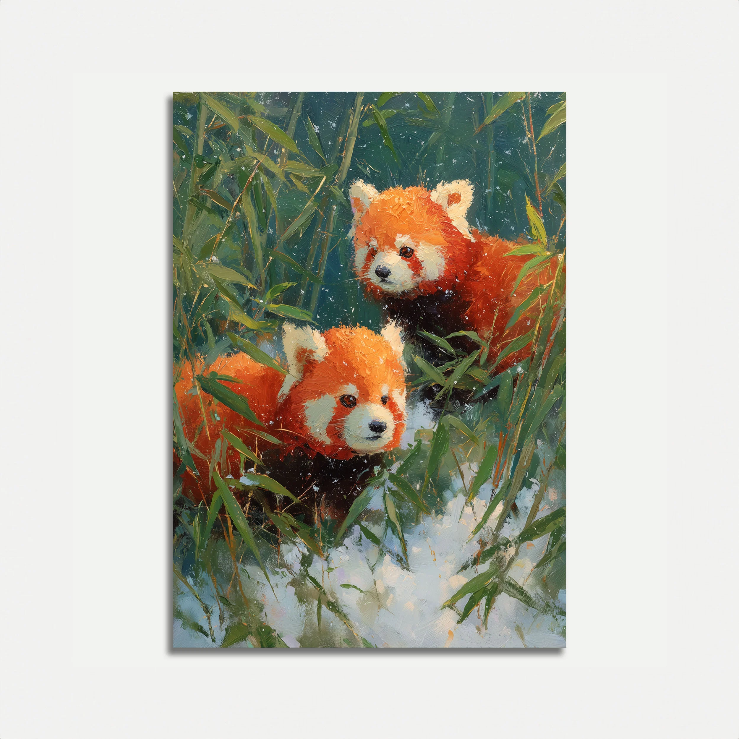 Red Pandas in Bamboo Forest Poster