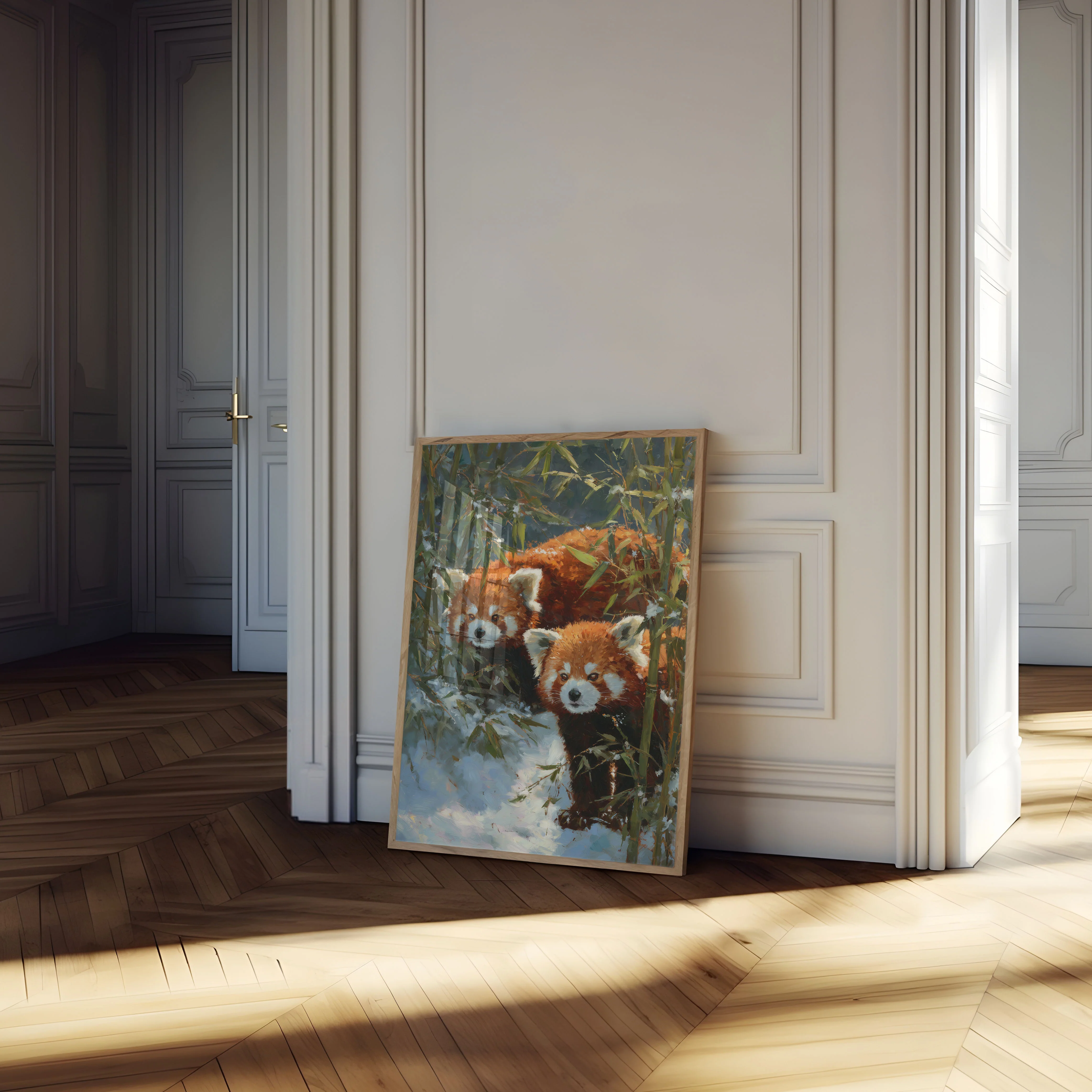 Red Pandas in Winter Snow Poster - Image 4