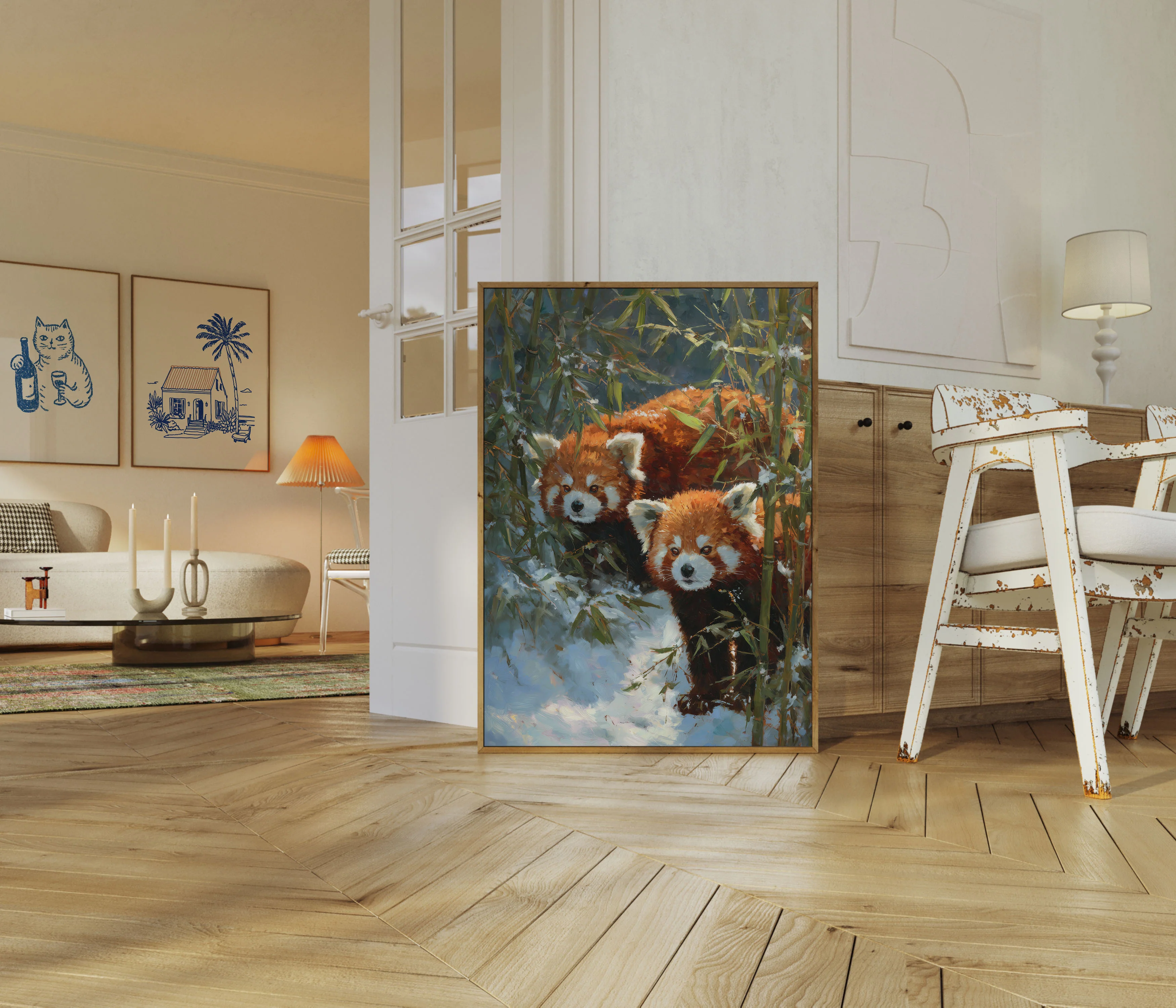 Red Pandas in Winter Snow Poster - Image 5