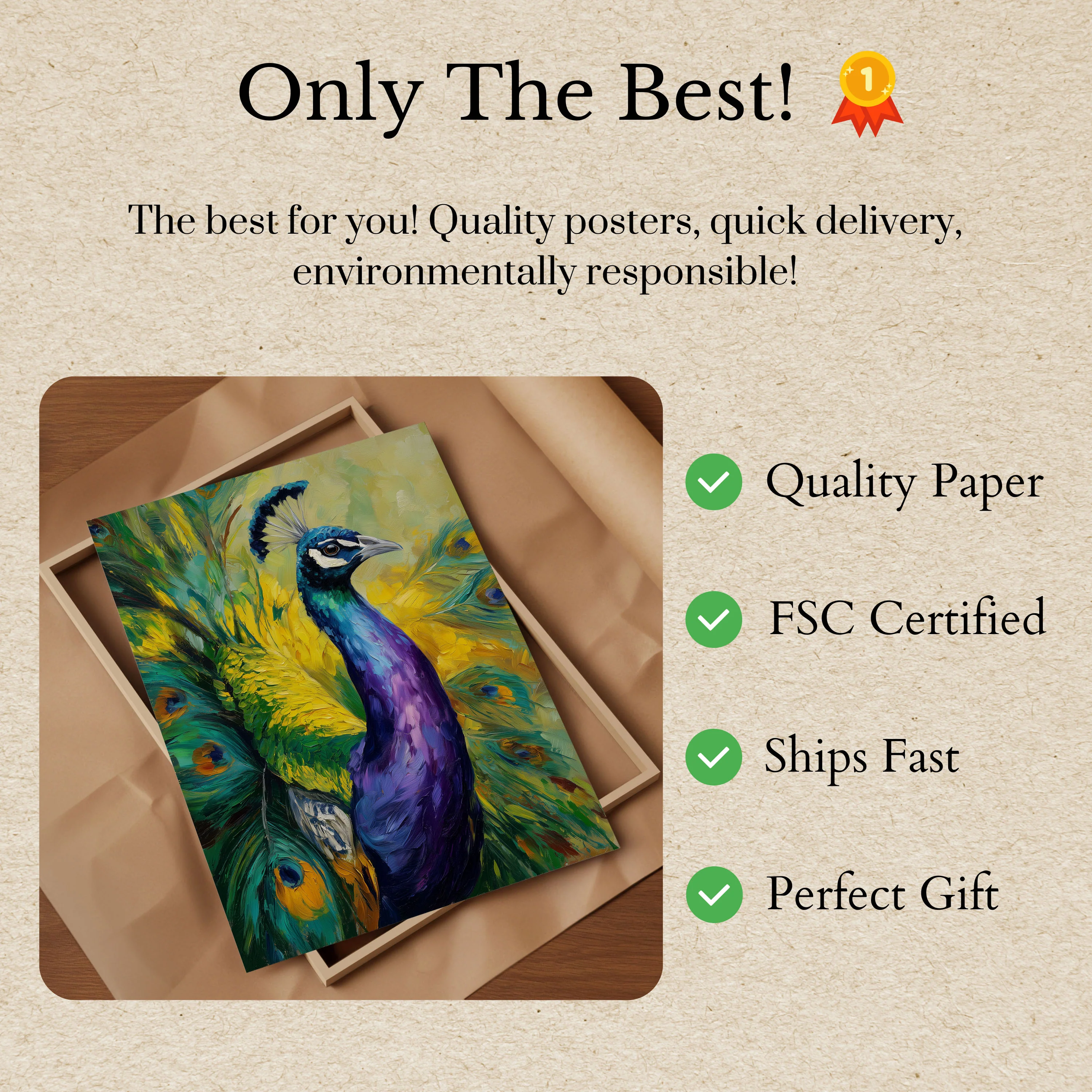 Regal Peacock Splendor Poster - Image 3