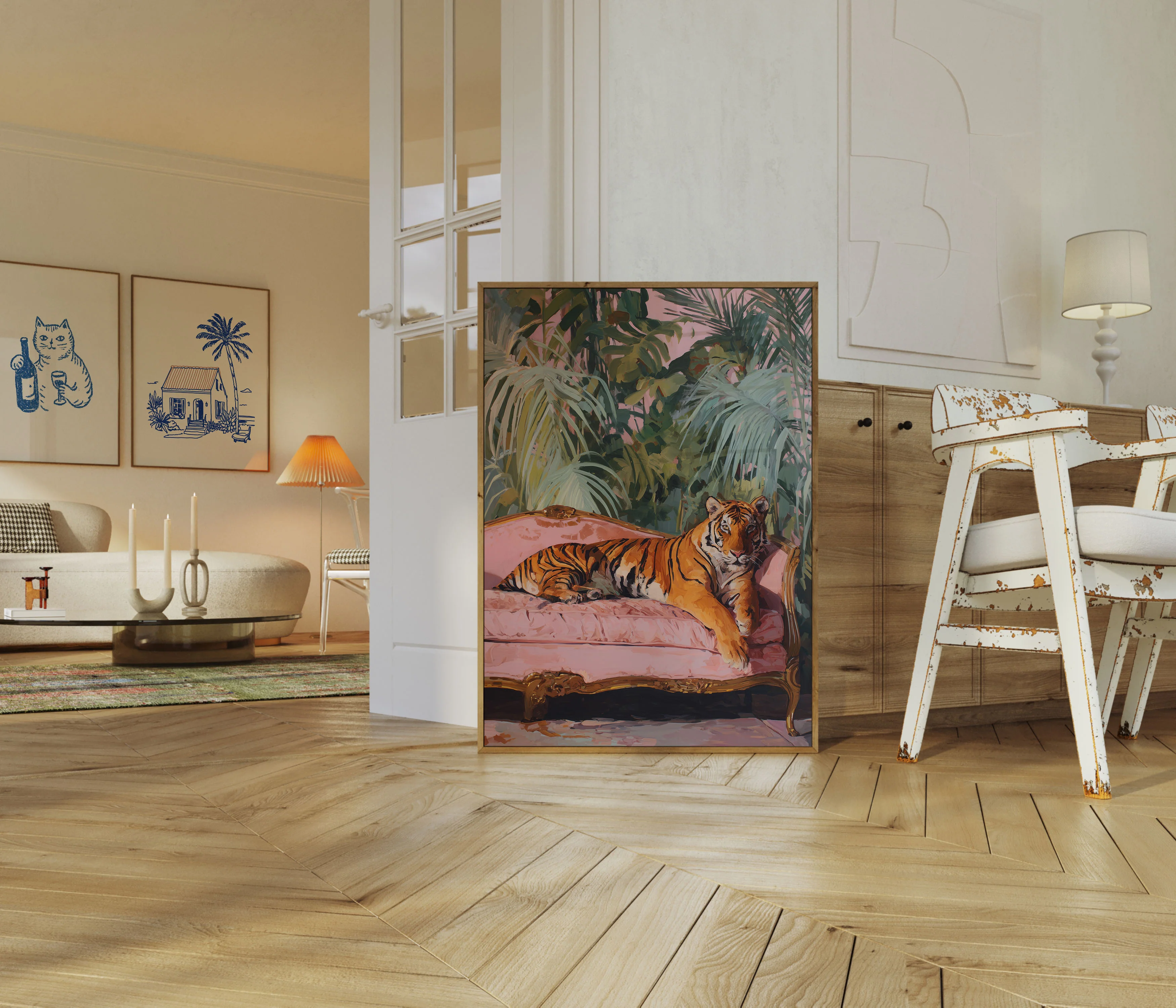 Regal Tiger Pink Lounge Poster - Image 5