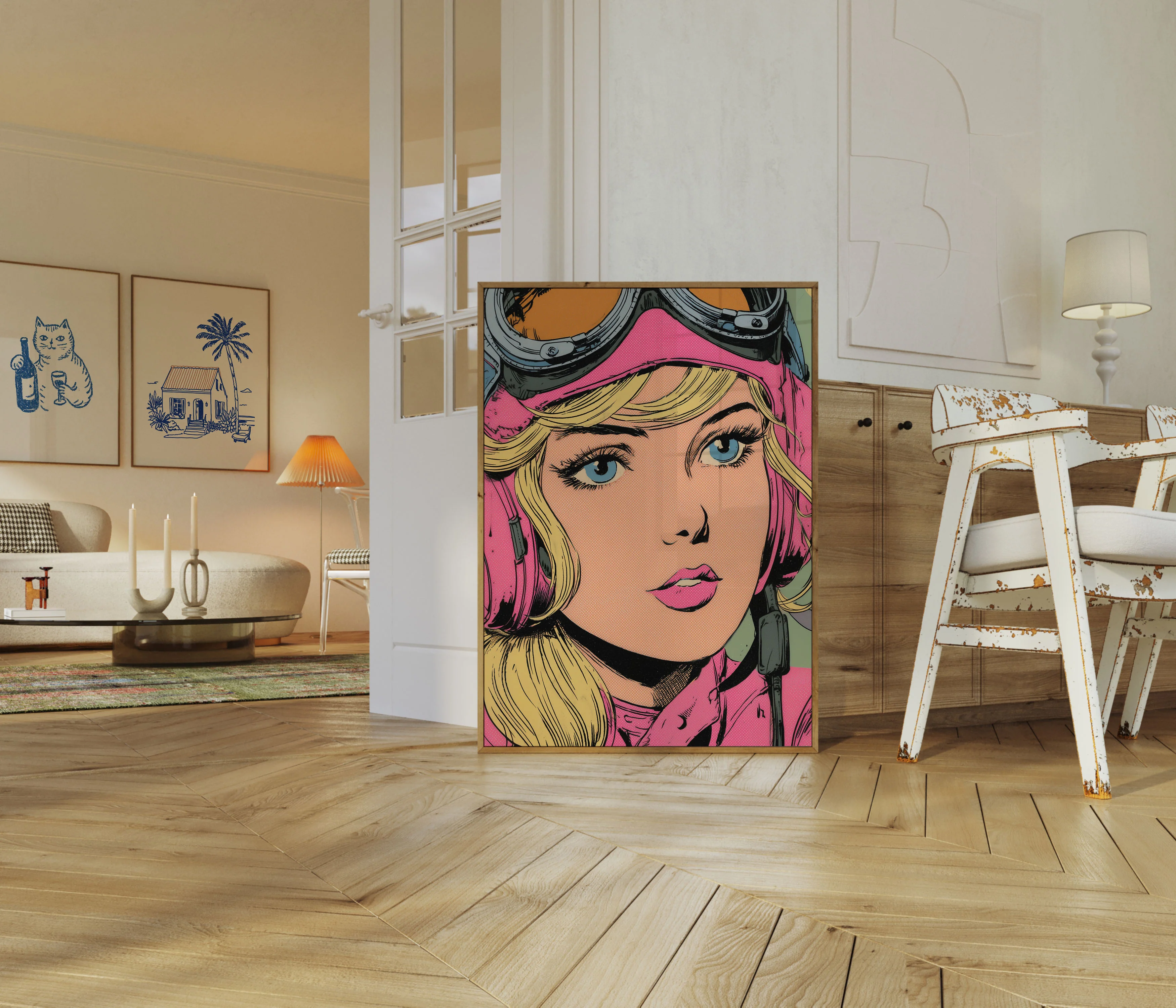 Retro Pilot Girl Poster - Image 5