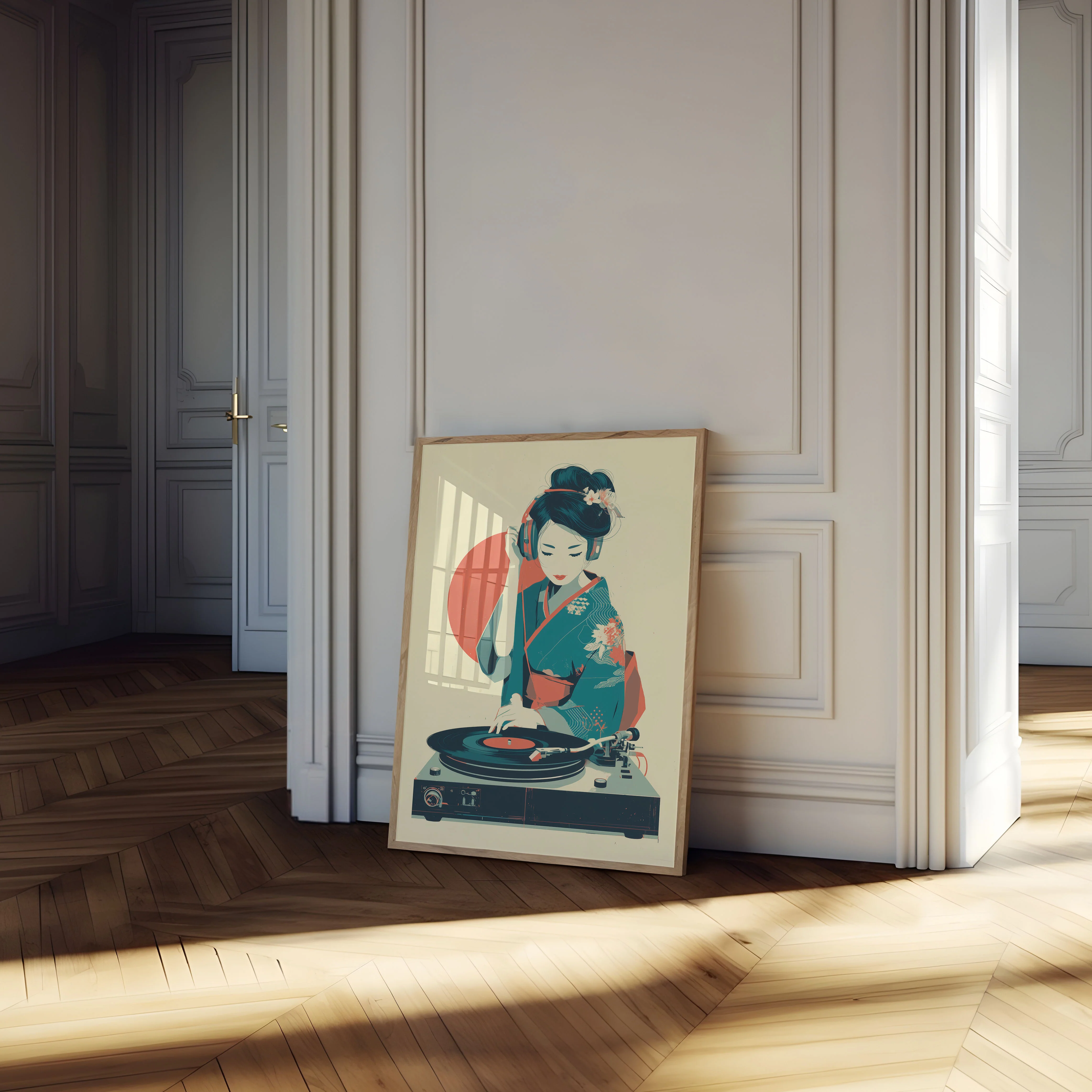 Retro Vinyl DJ Geisha Poster - Image 4