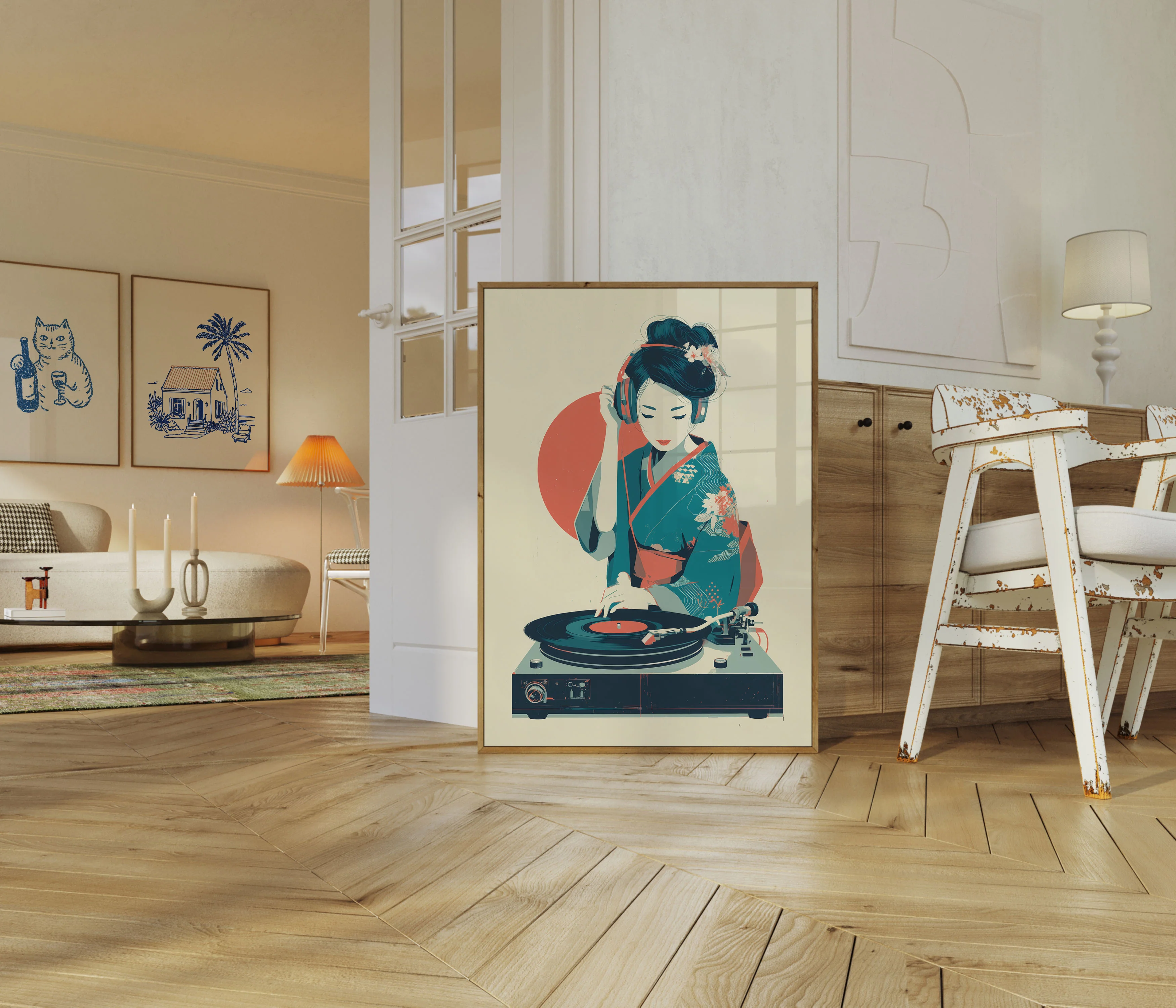 Retro Vinyl DJ Geisha Poster - Image 5