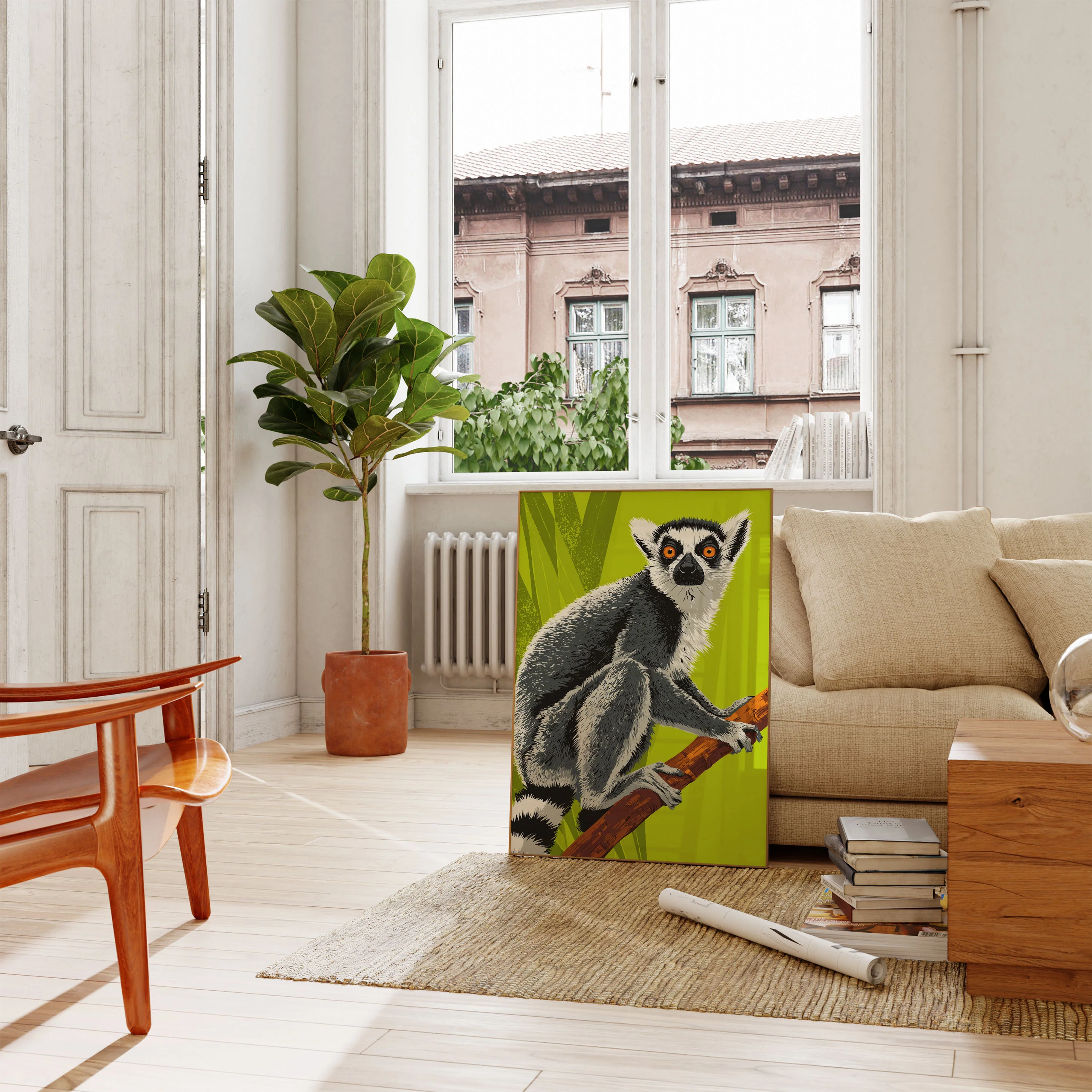 Ring-Tailed Lemur Wildlife Poster - Image 2