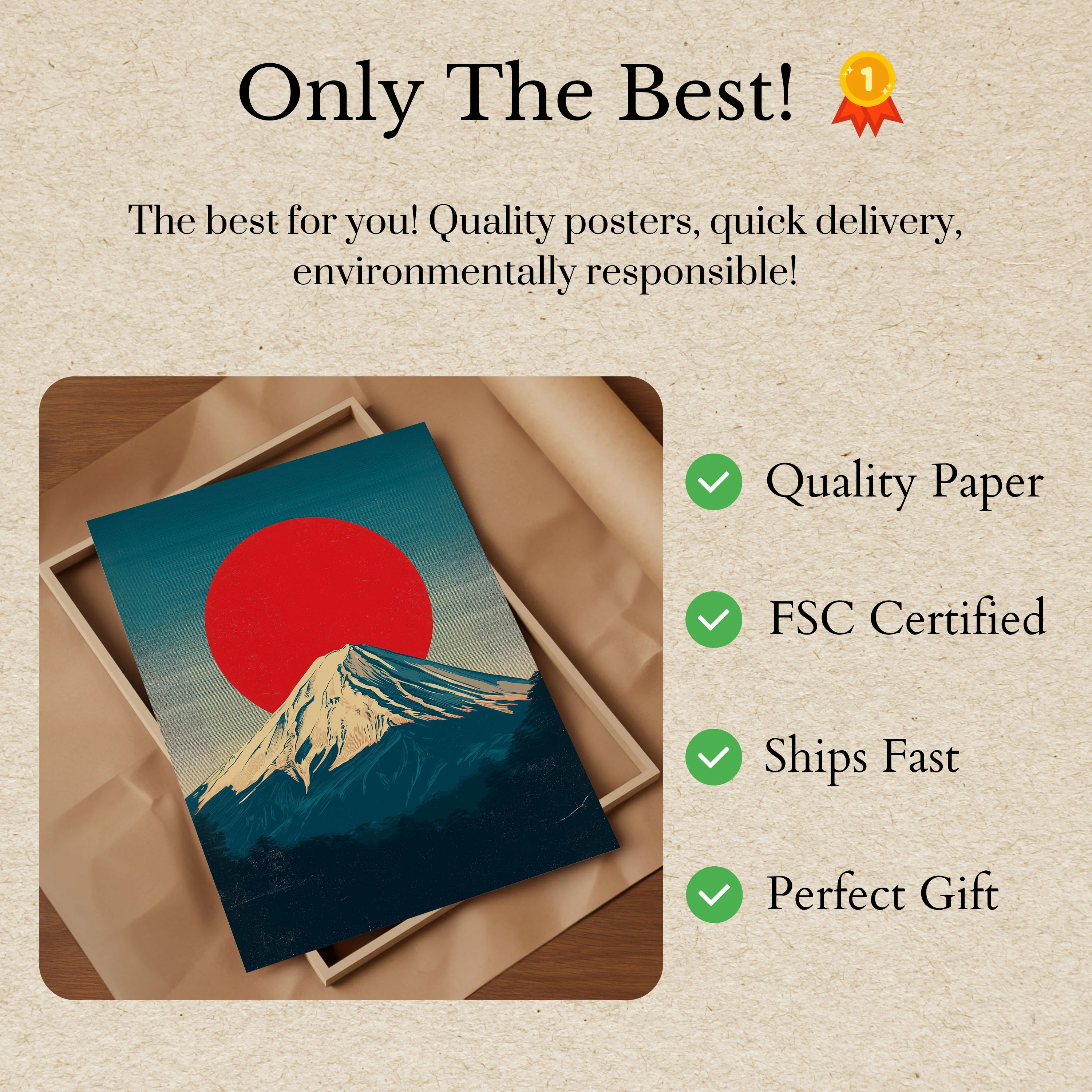 Rising Sun Mount Fuji Poster - Image 3