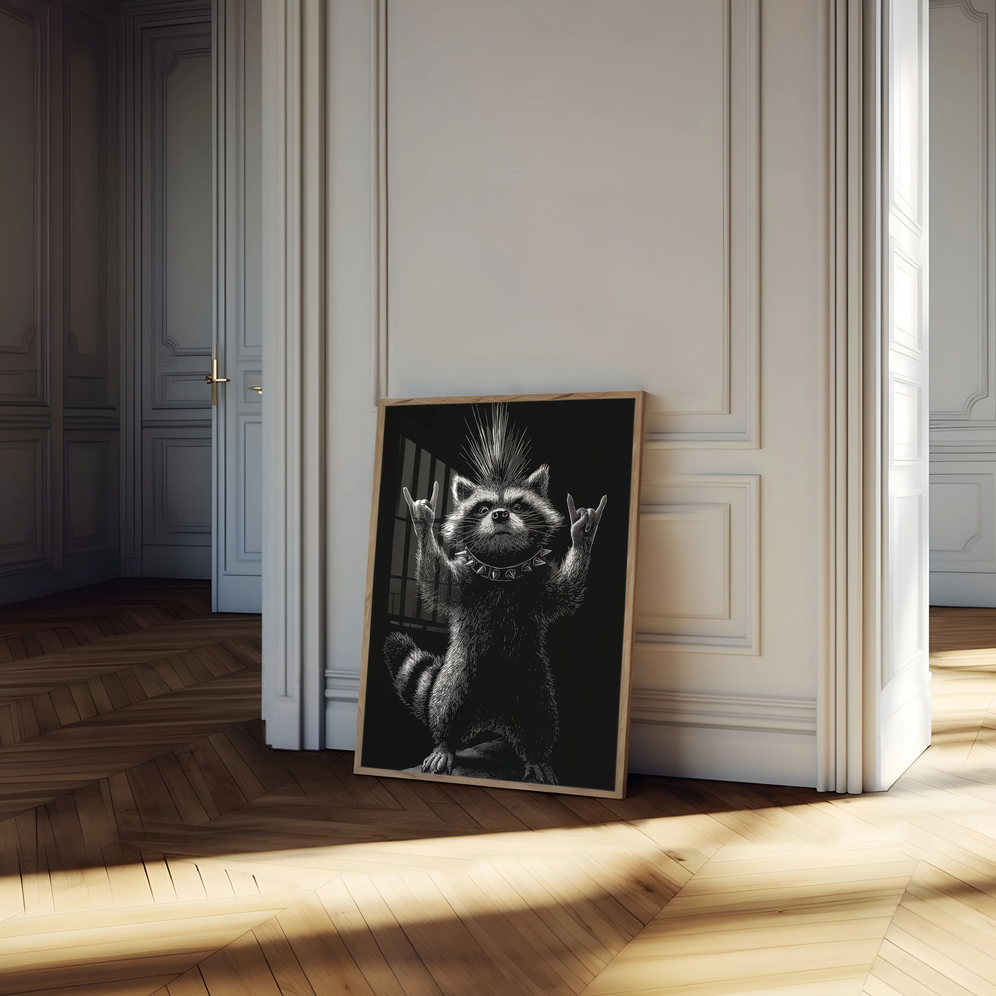 Rock On Rebel Raccoon Poster - Image 4