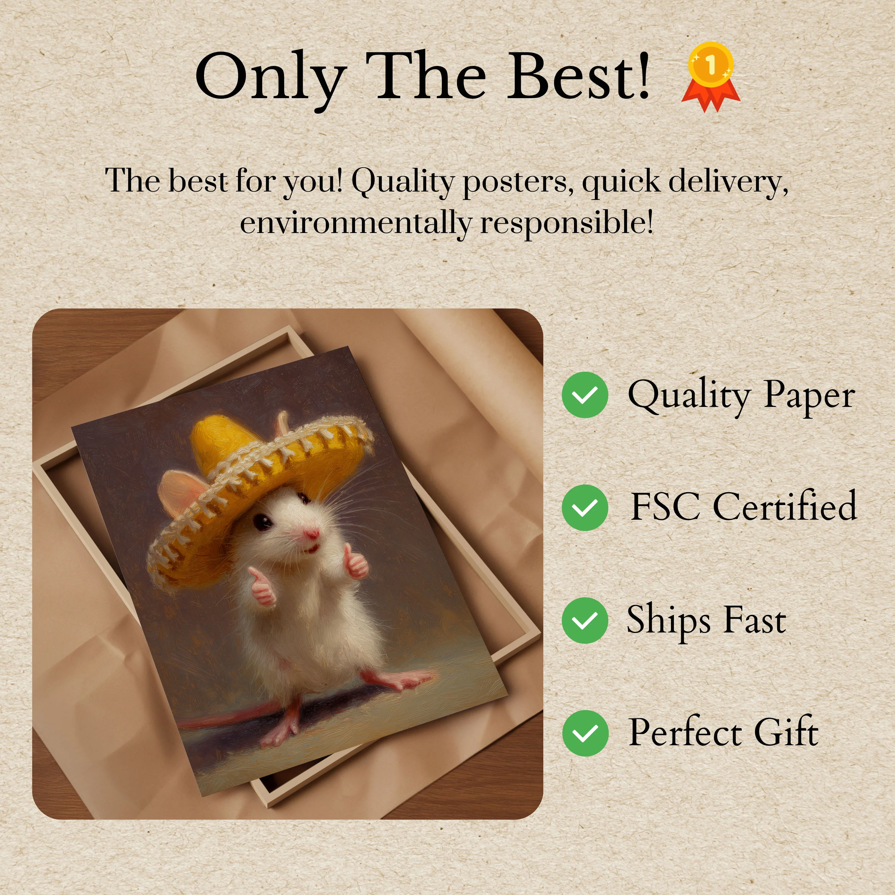 Rodent in Sombrero Poster - Image 3