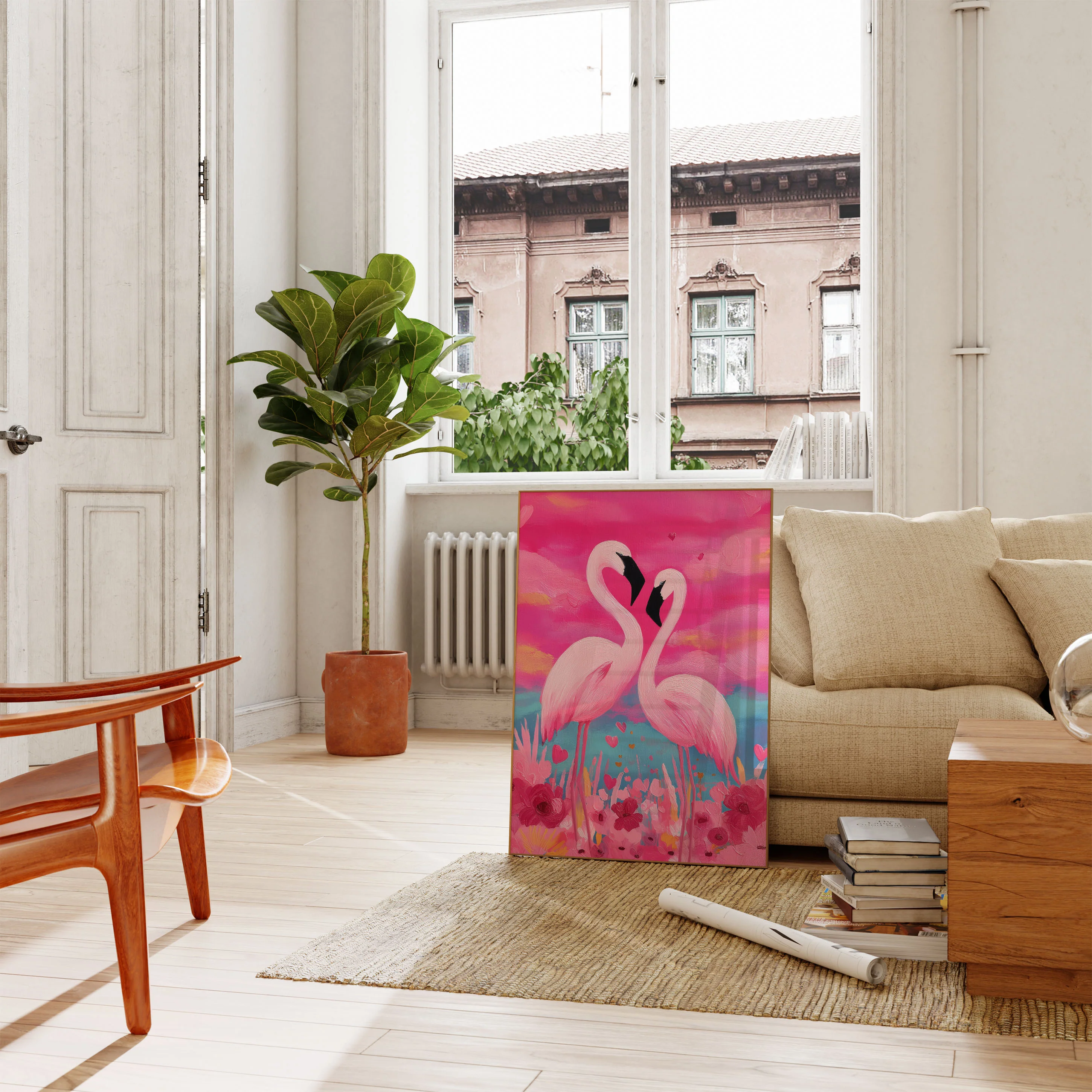 Romantic Flamingo Love Poster - Image 2