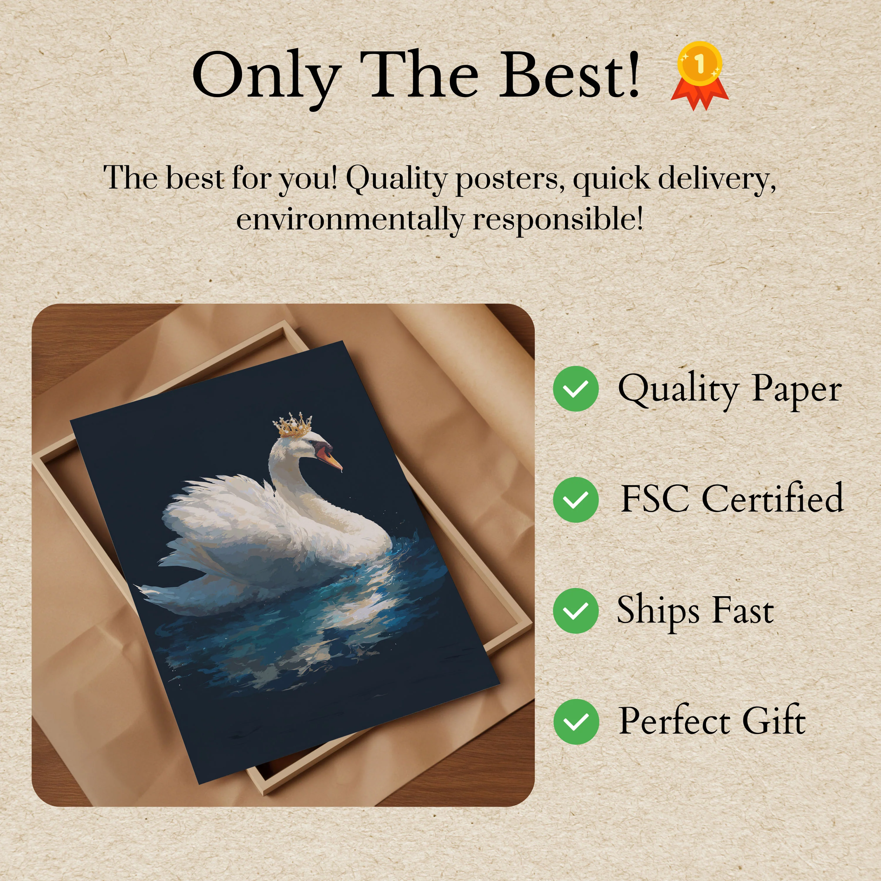 Royal Swan Crown Poster - Image 3
