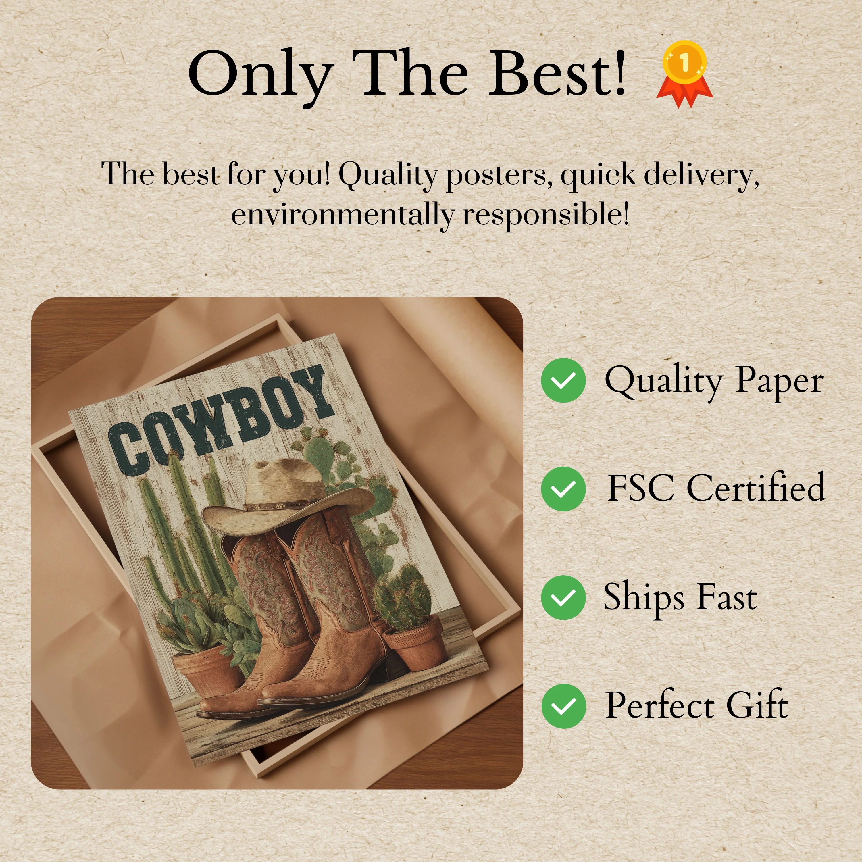 Rustic Cowboy Essentials Poster - Image 3