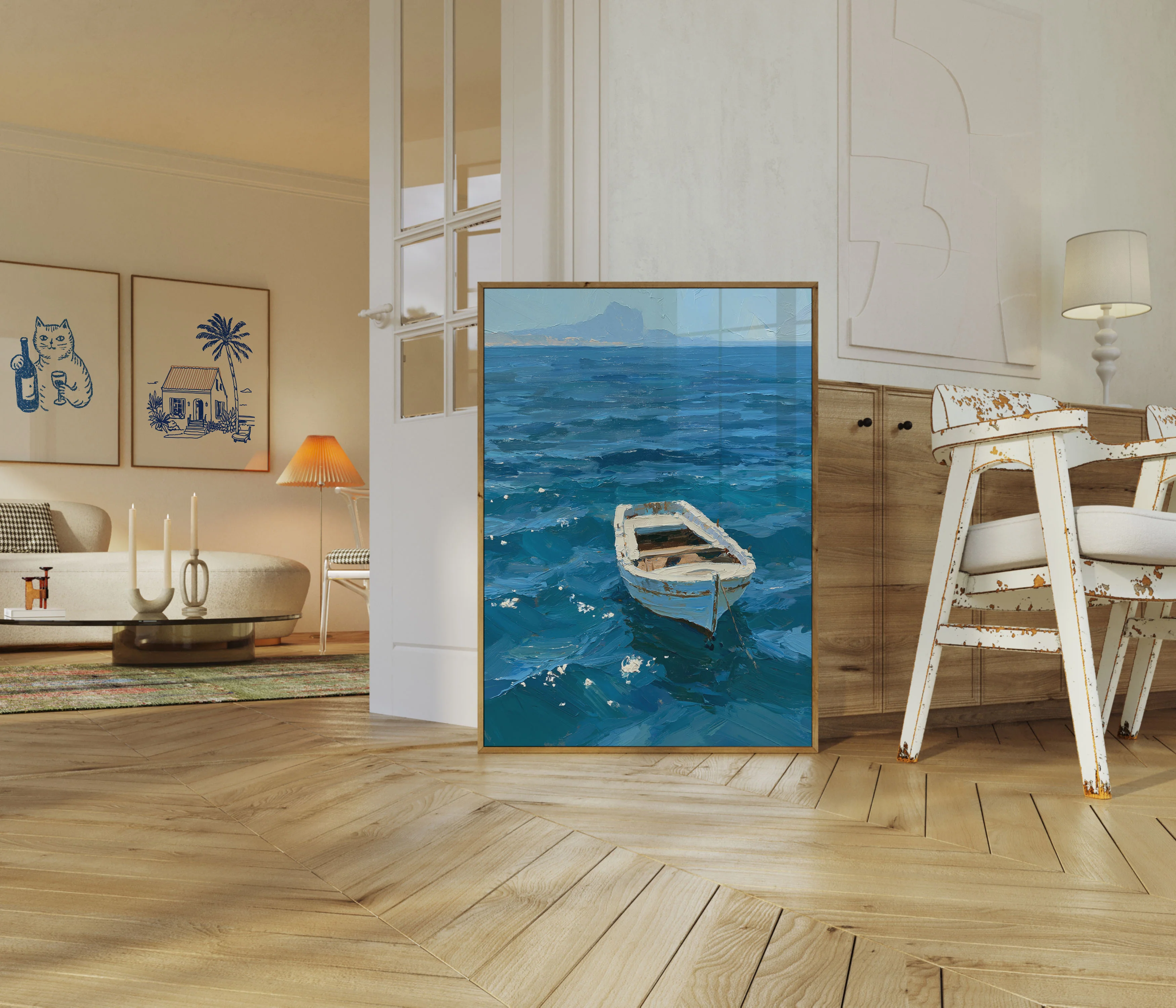 Rustic Fishing Boat Ocean Poster - Image 5